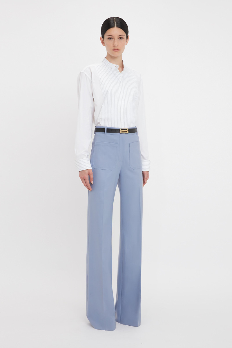 Cropped Tux Shirt In White 3
