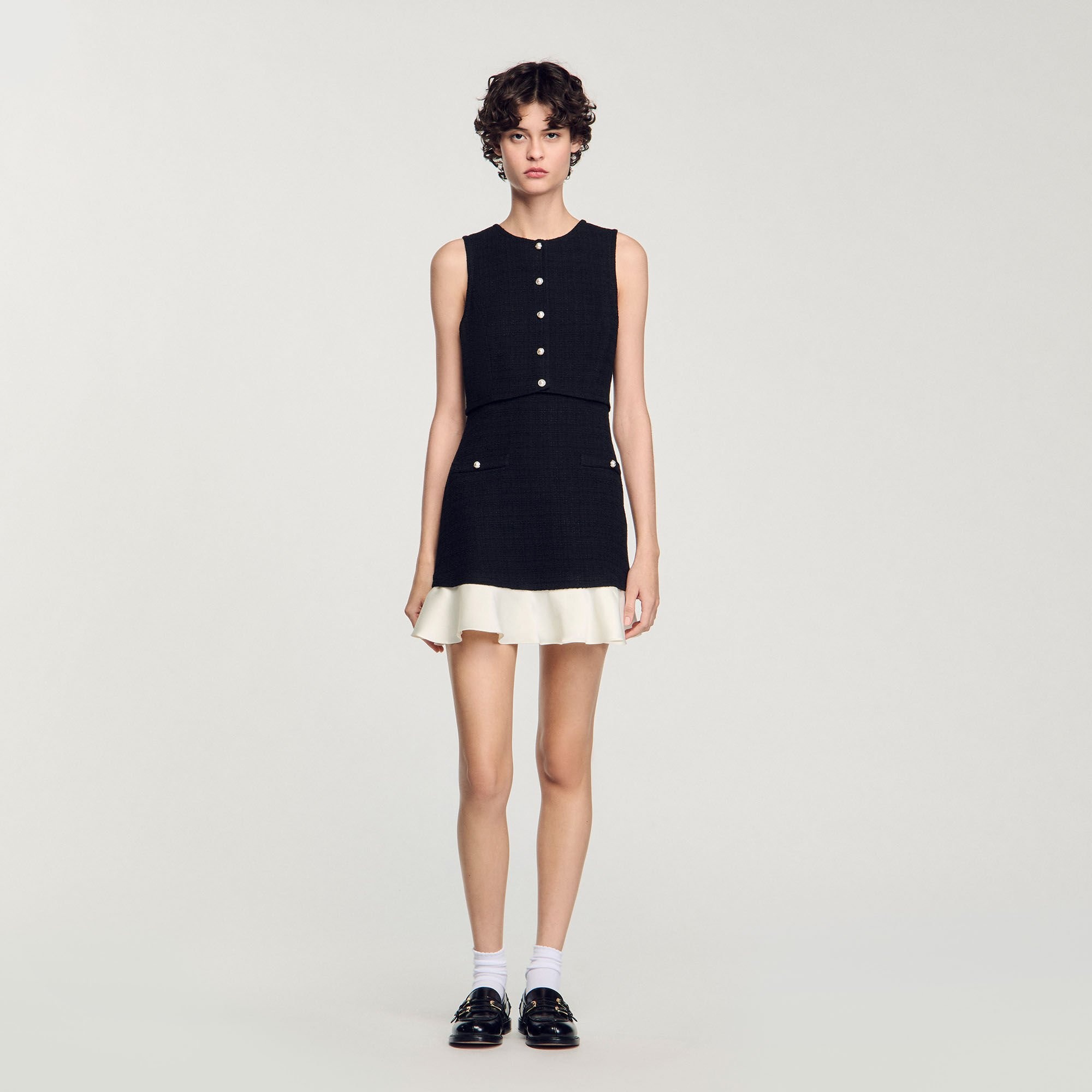 TWO-TONE TWEED MINI DRESS - 2