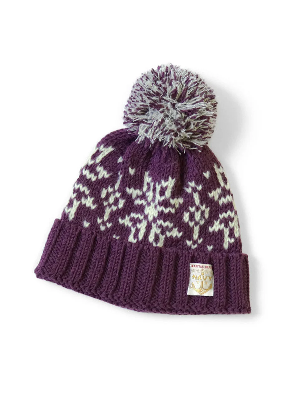 KAPITAL 3G Wool Snow Knit Cap 'Purple' - 1