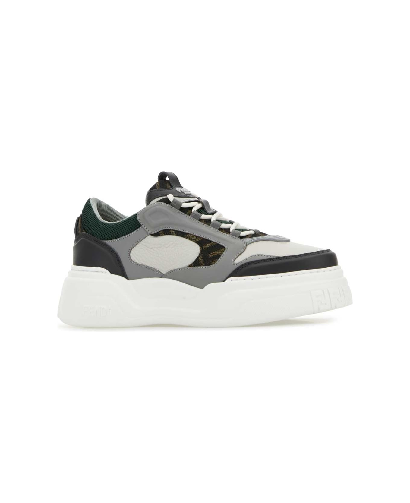 Multicolor Leather And Canvas Fendi Force Sneakers - 2