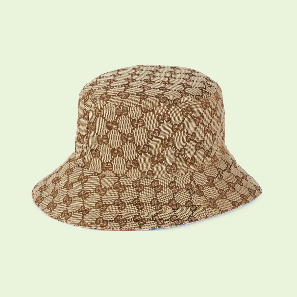 GG canvas and island print reversible bucket hat - 8
