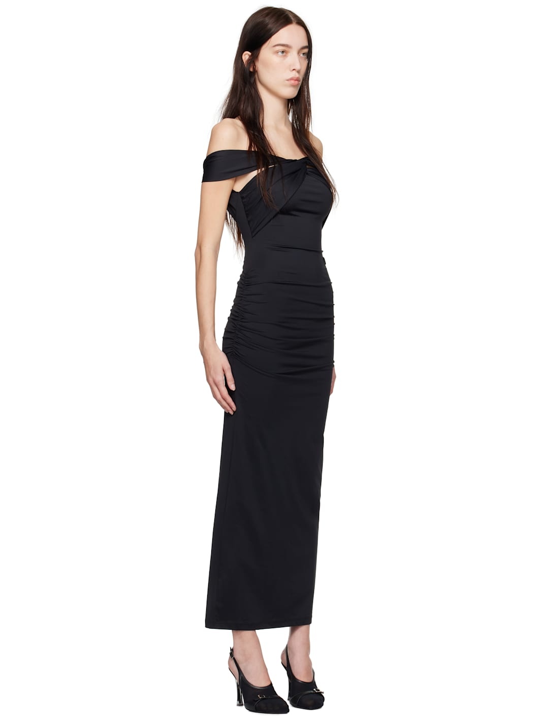 Black Wrapped Maxi Dress - 2