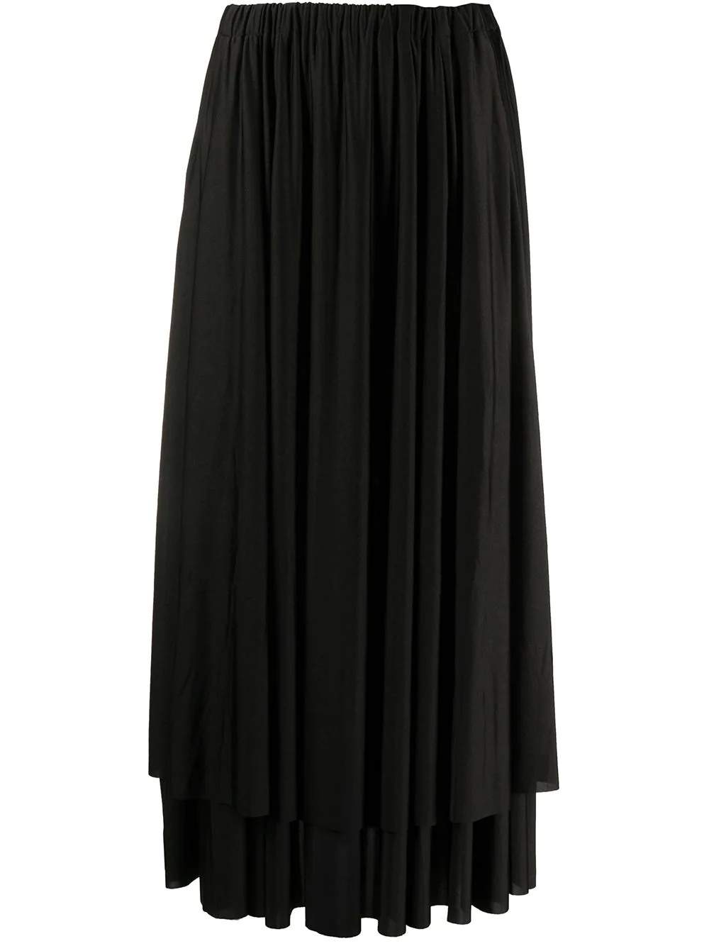 pleated flared midi skirt - 1