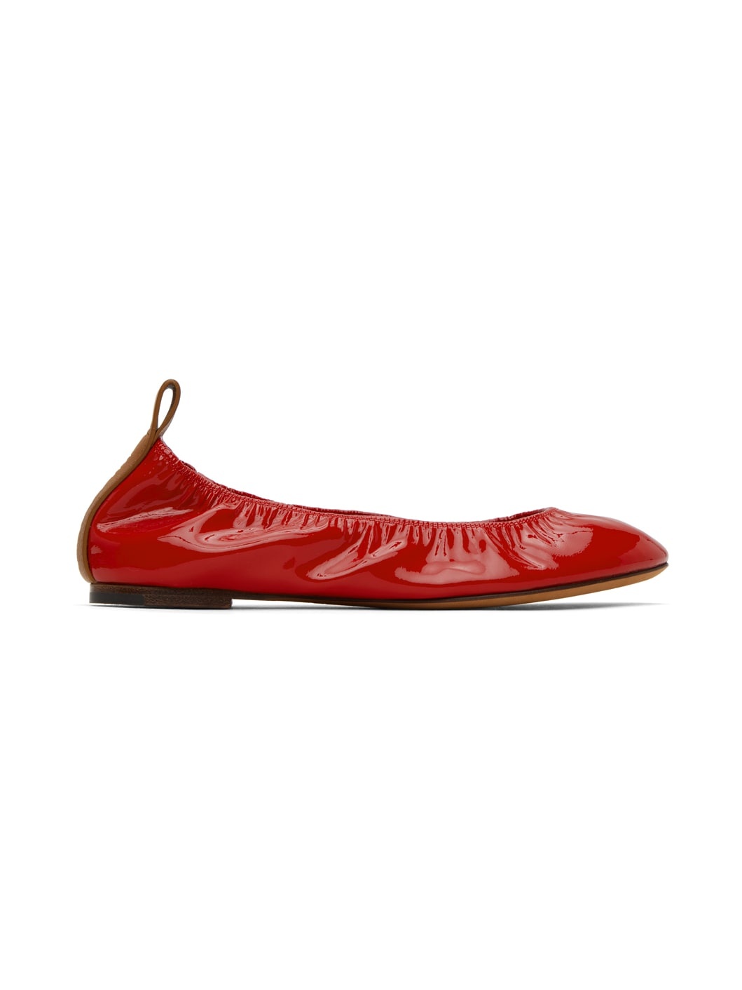 Red Leather Ballerina Flats - 1
