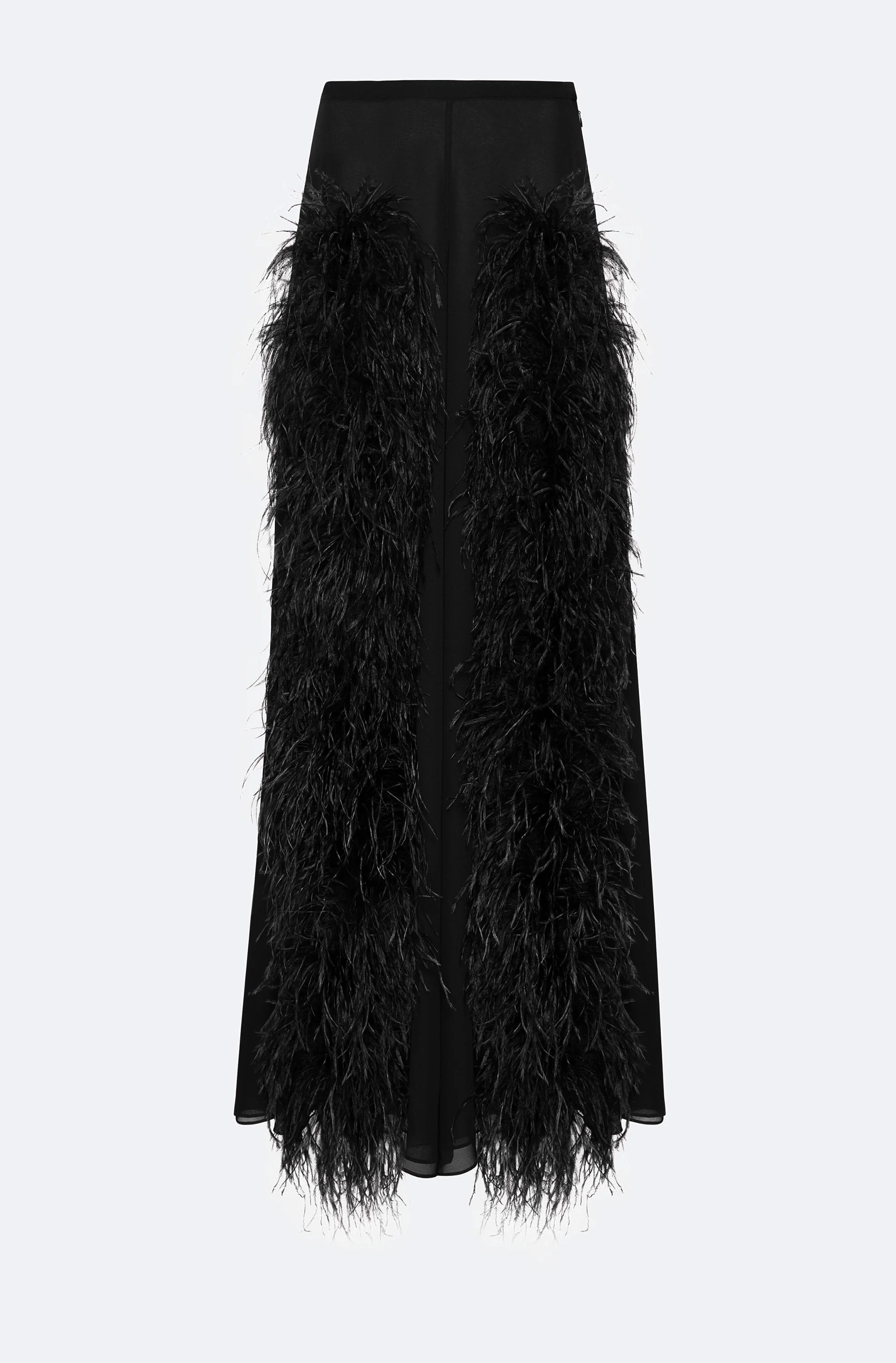 Lightweight Georgette Wide Leg Pant With Feathers - 1