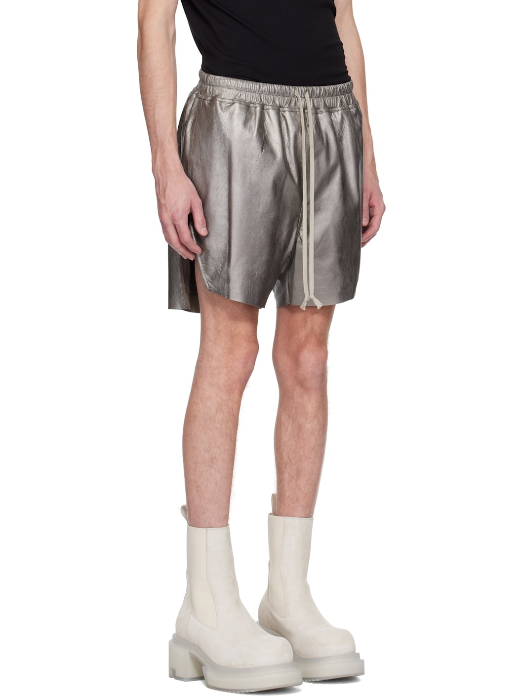 Gunmetal Hollywood Boxers Leather Shorts - 2
