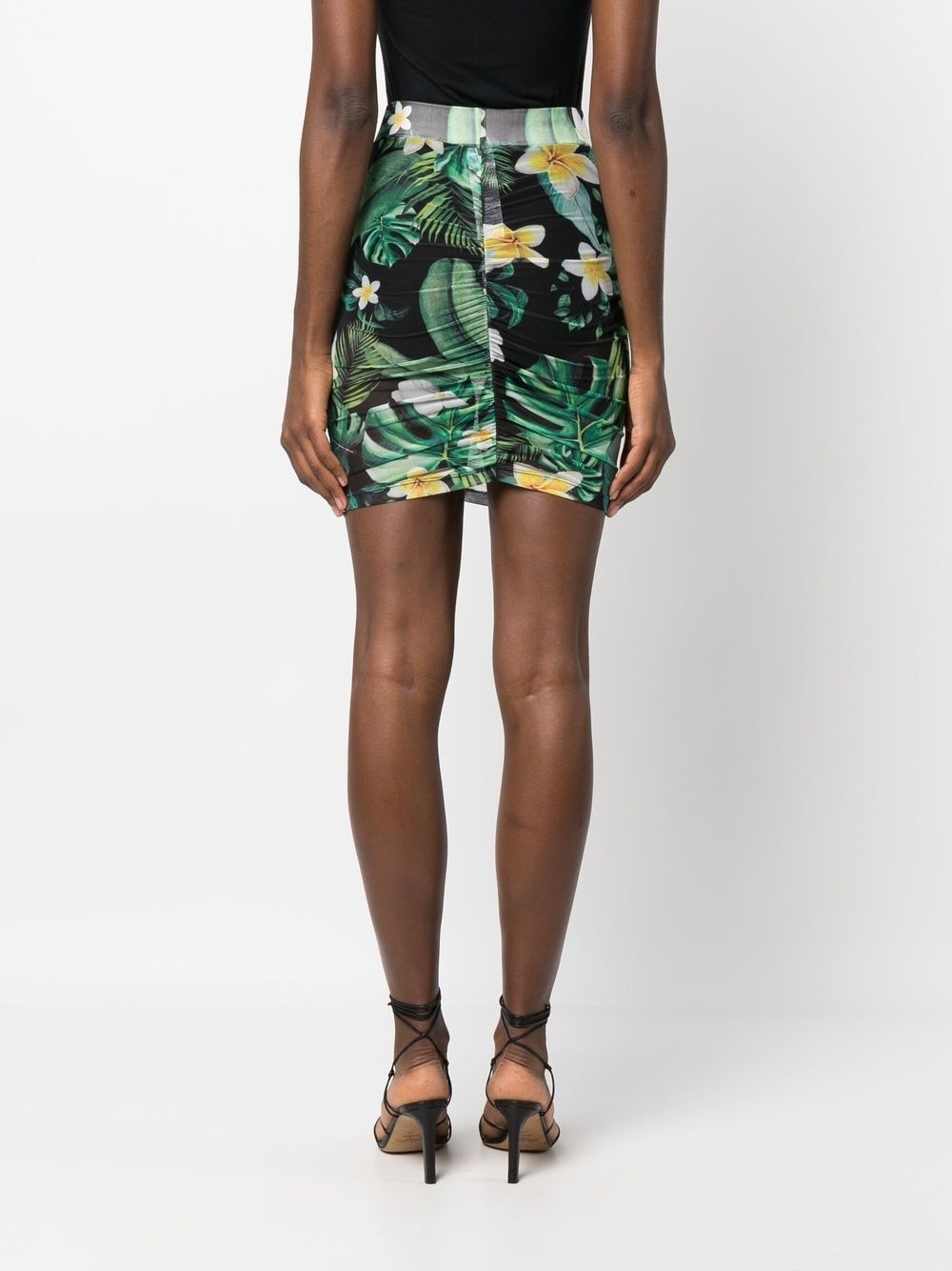 graphic-print ruched skirt - 4