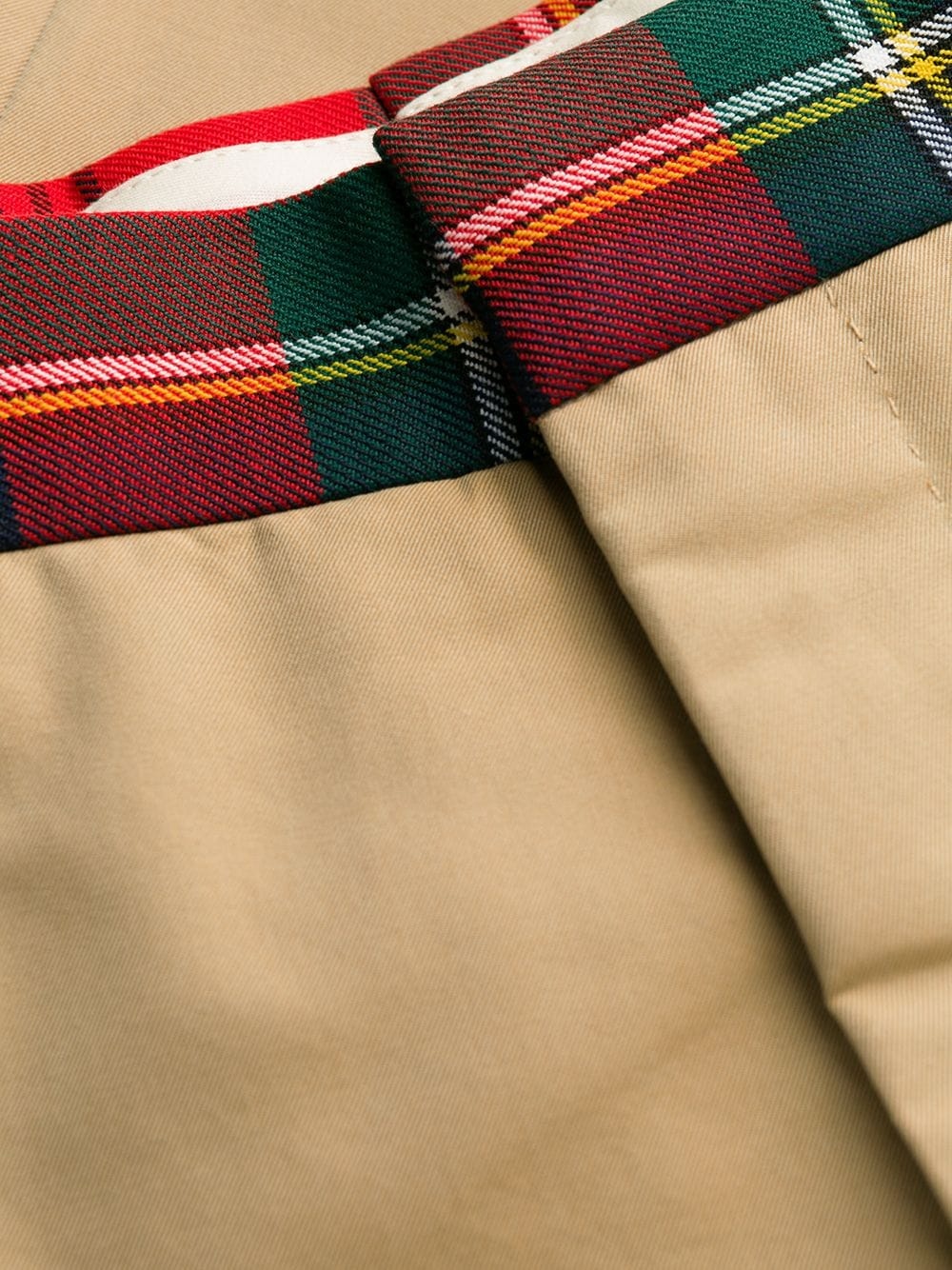 tartan trim chino trousers - 6