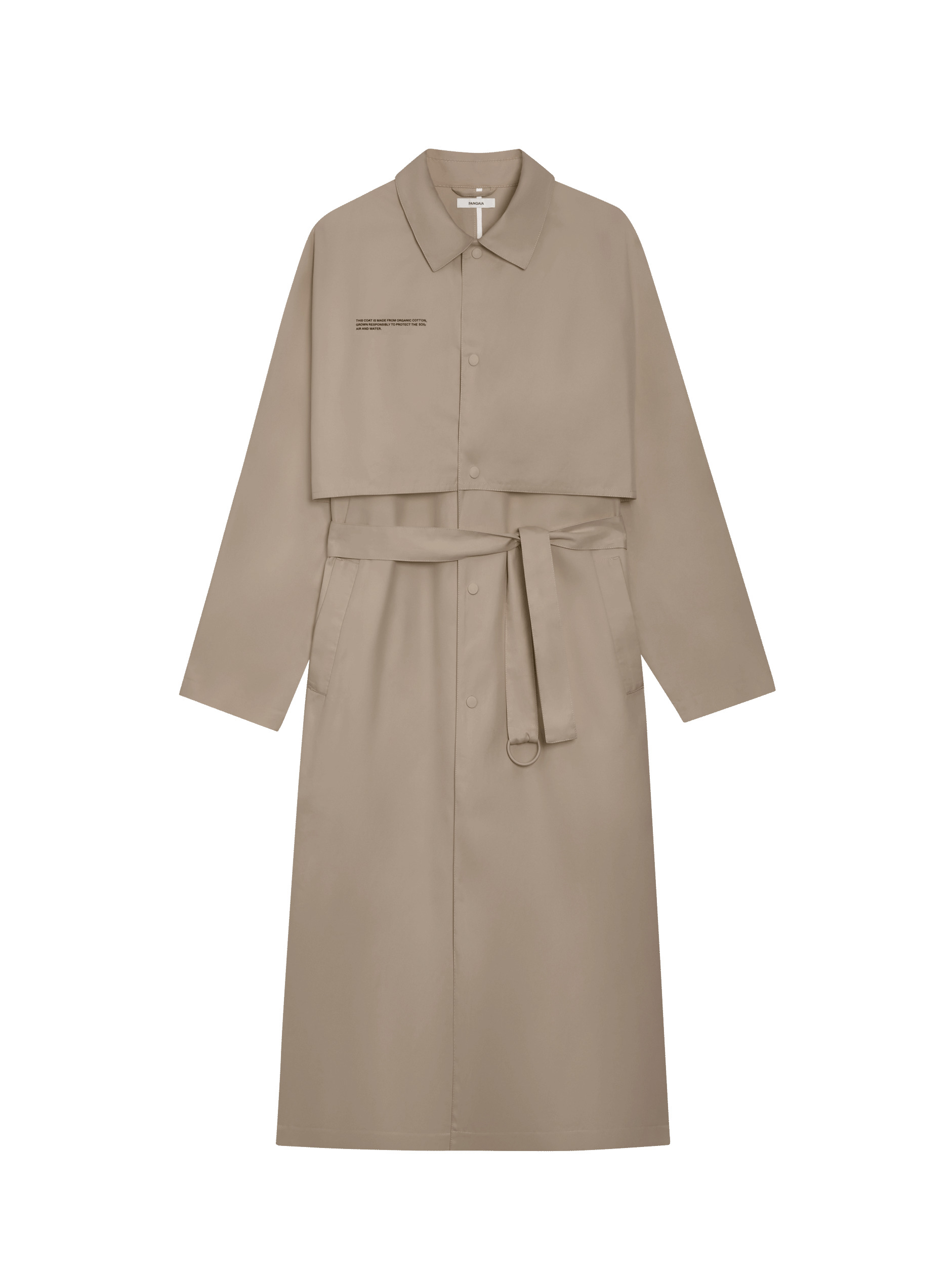 Mens Organic Cotton Trench Coat - Taupe - 2