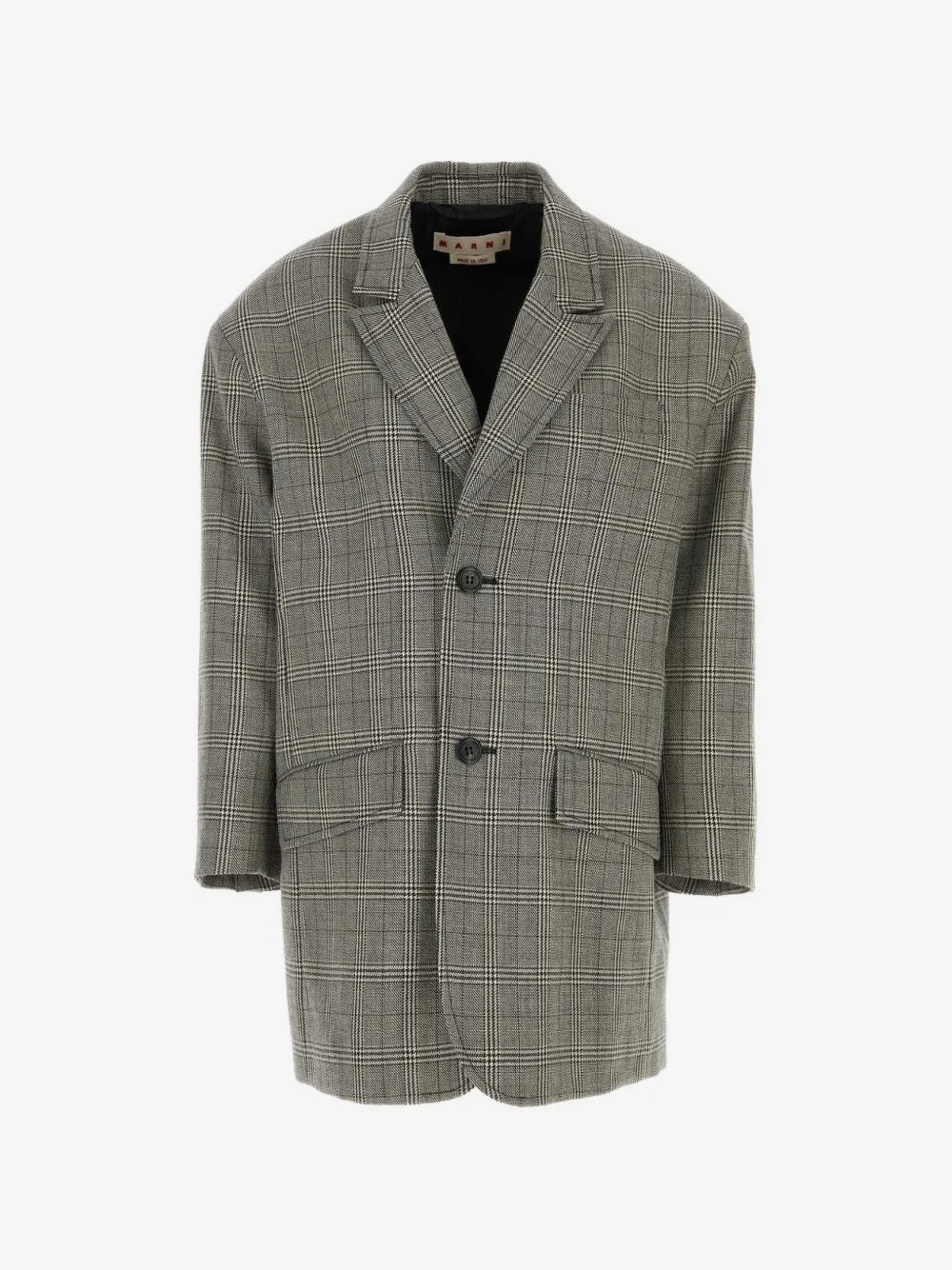 check-pattern oversized blazer - 1
