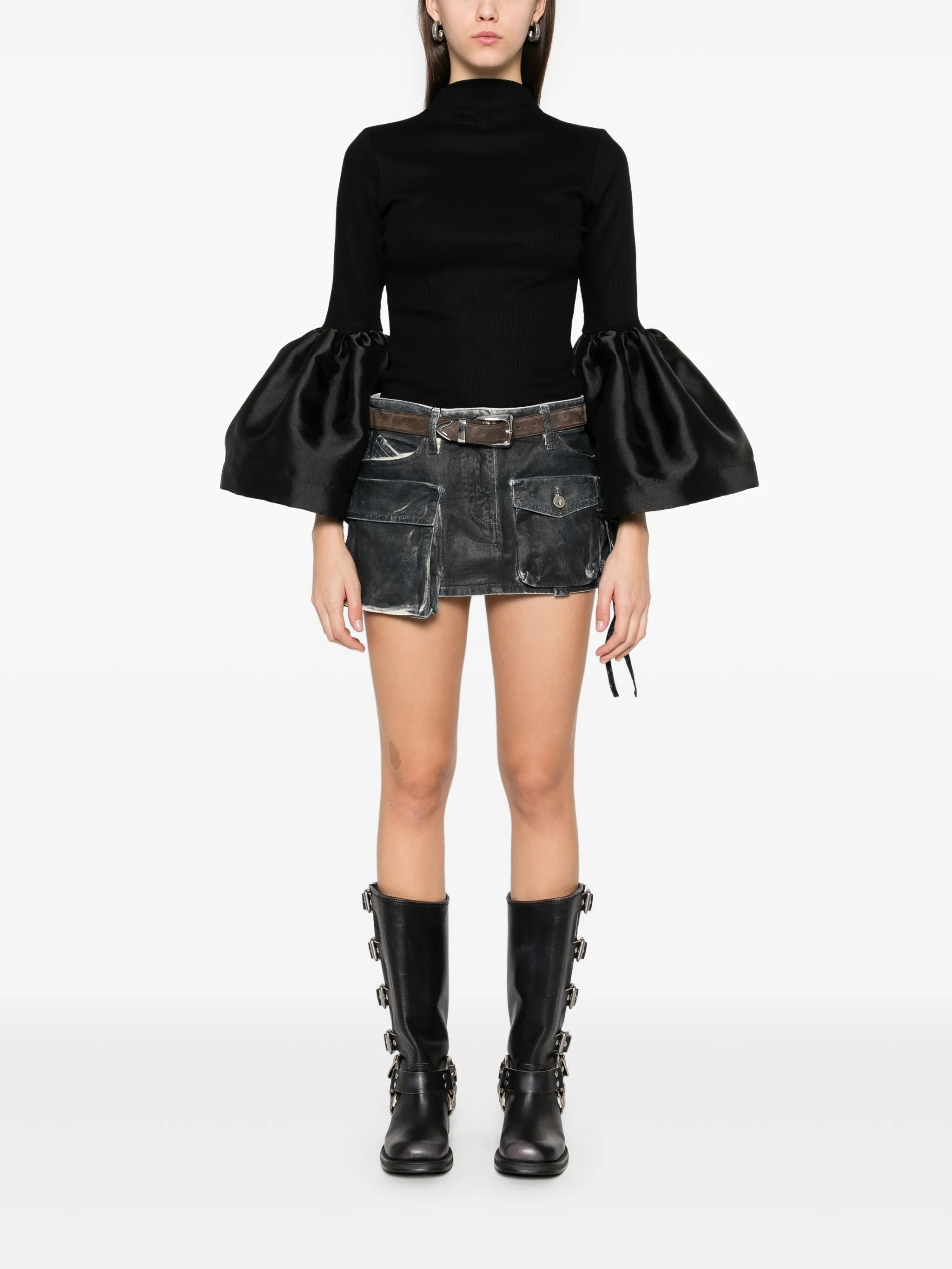 flared-cuff top - 2