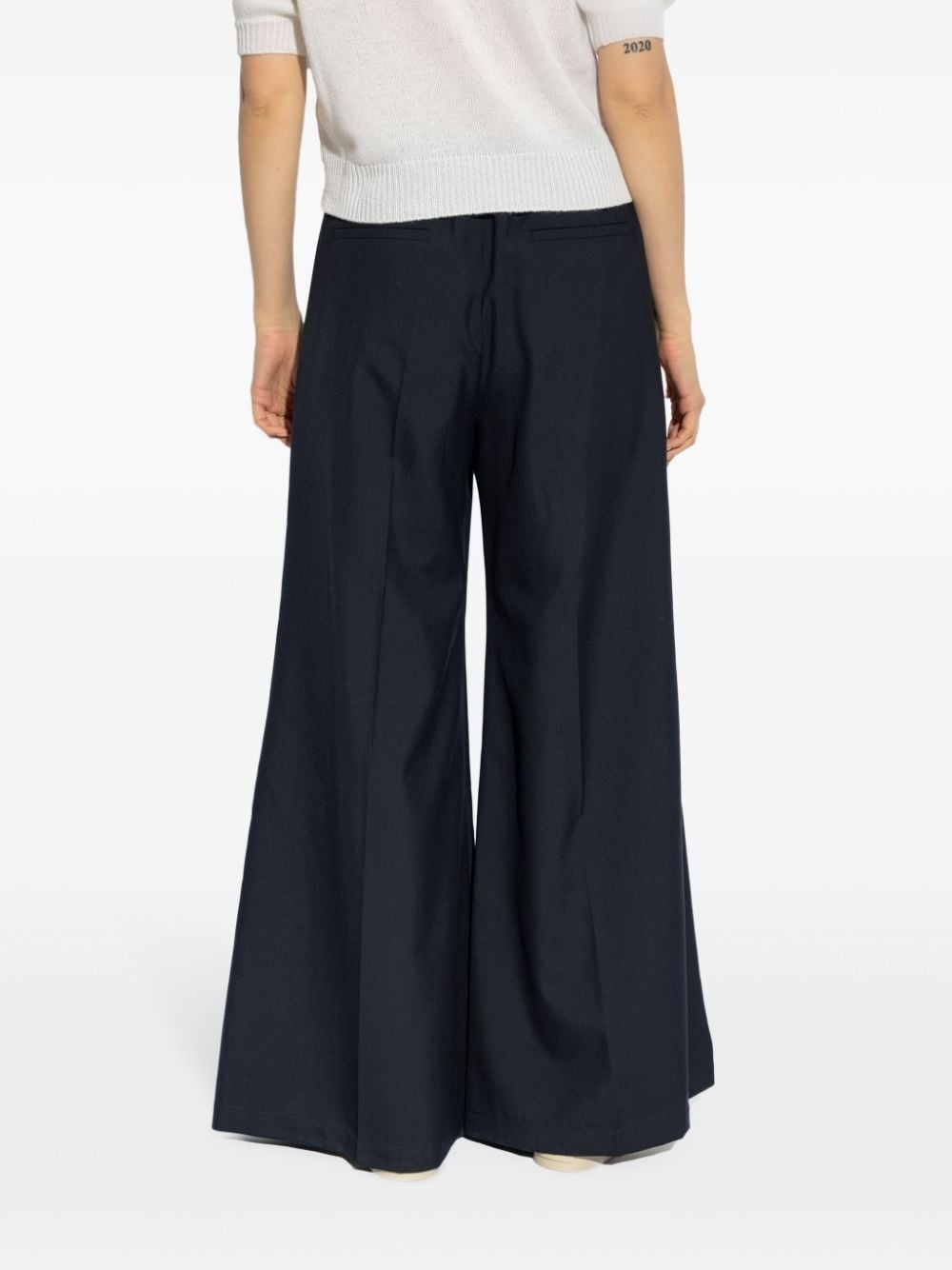 wide-leg virgin wool trousers - 4