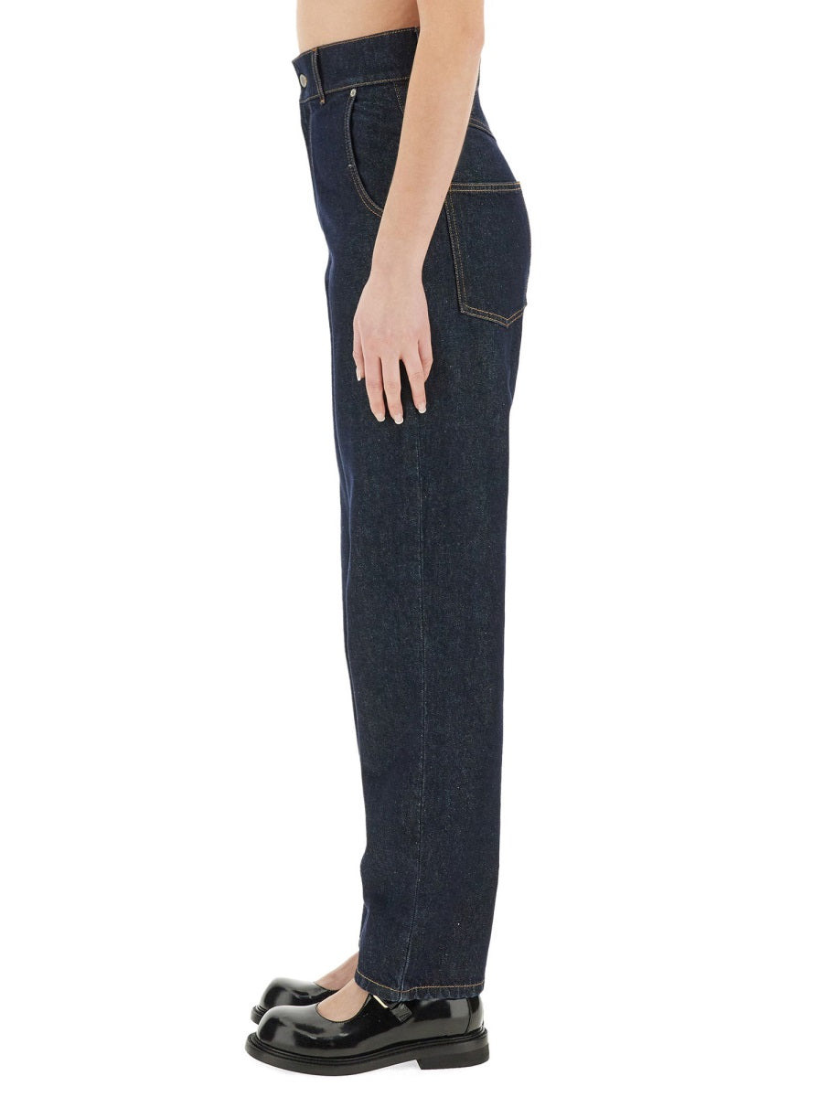 Moschino Women "Laurel Crown Patch" Denim Pants - 4