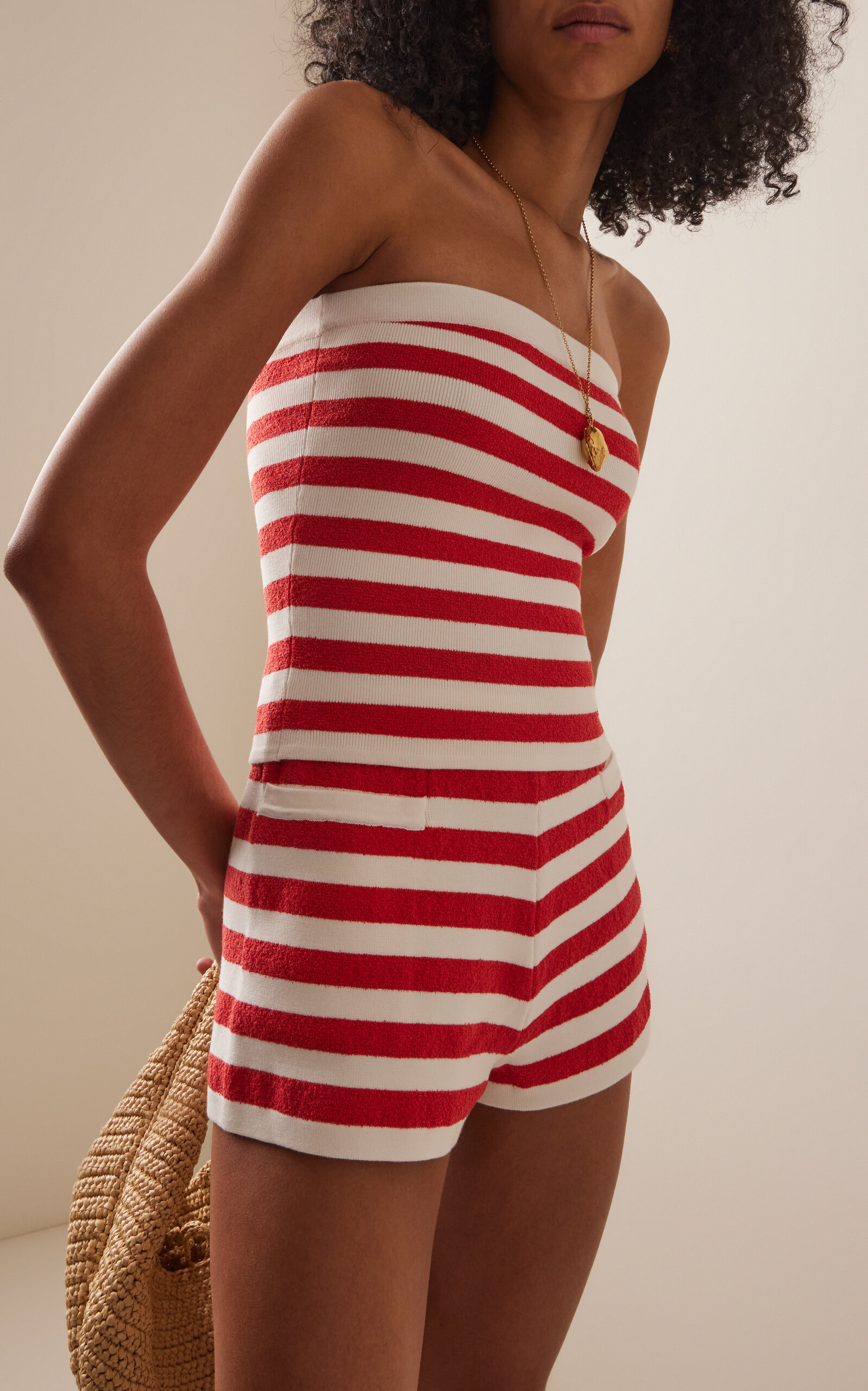 Exclusive Riviera Ari Striped Knit Top red - 2