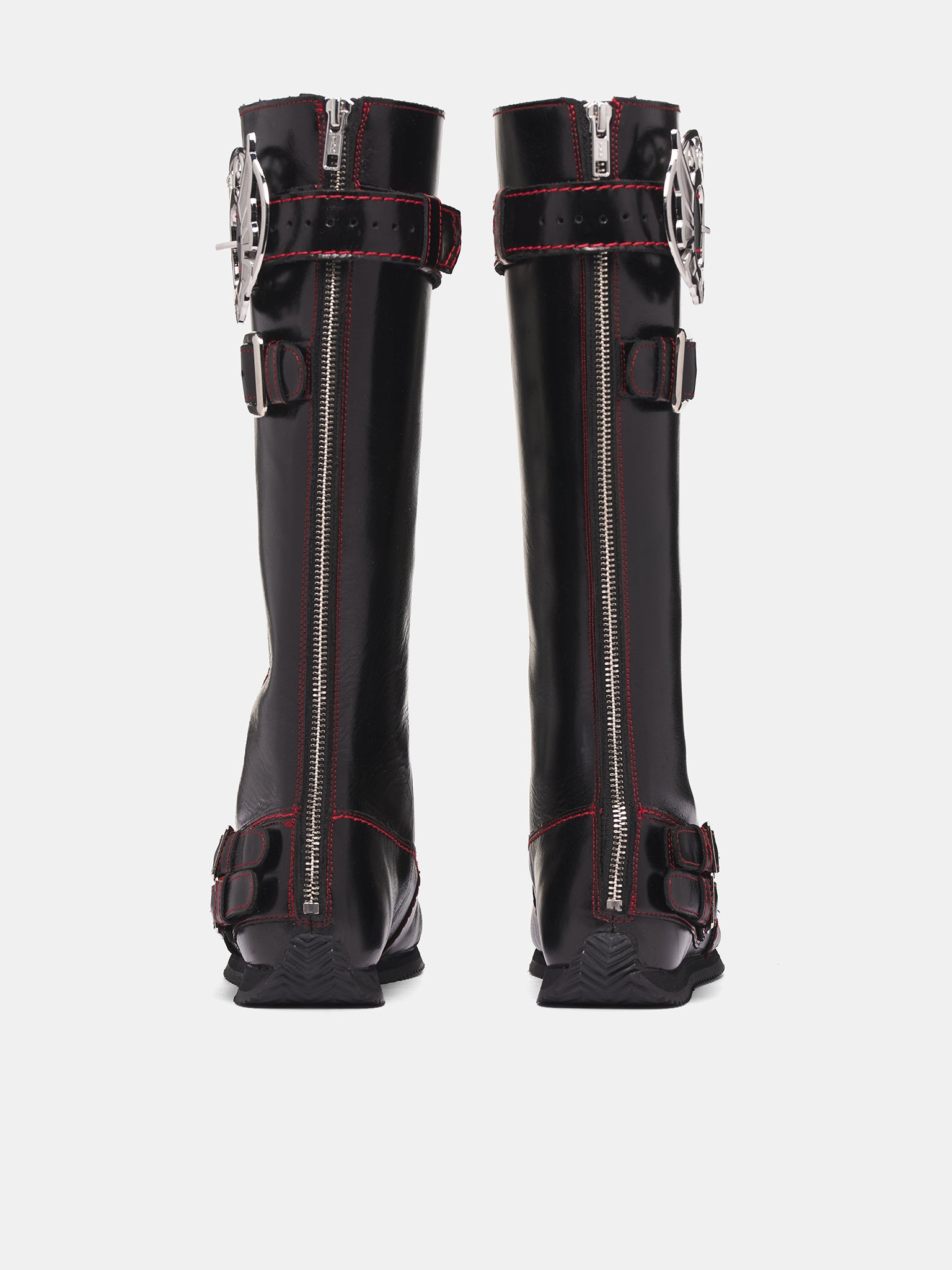 Black Leather Stefanie High Boots - 4