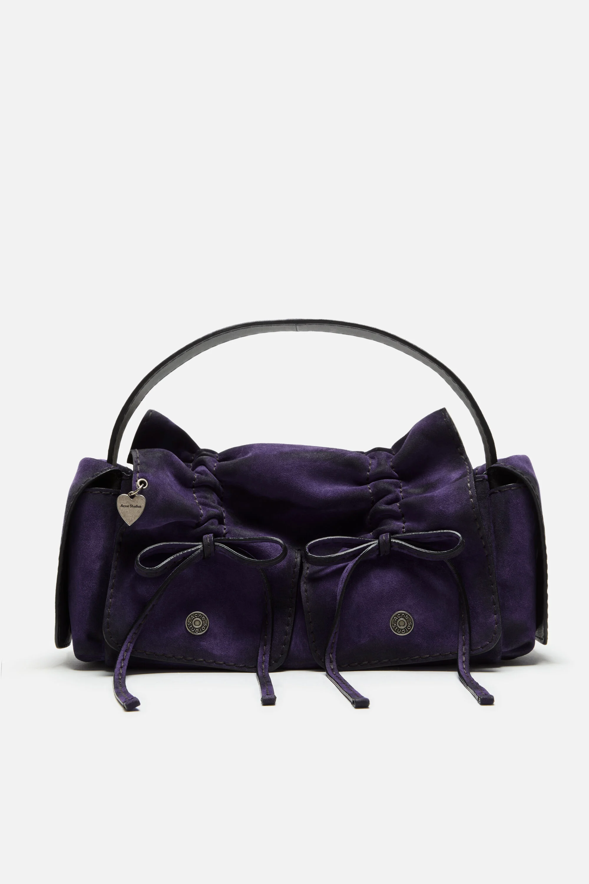Multipocket suede shoulder bag - Violet purple - 1