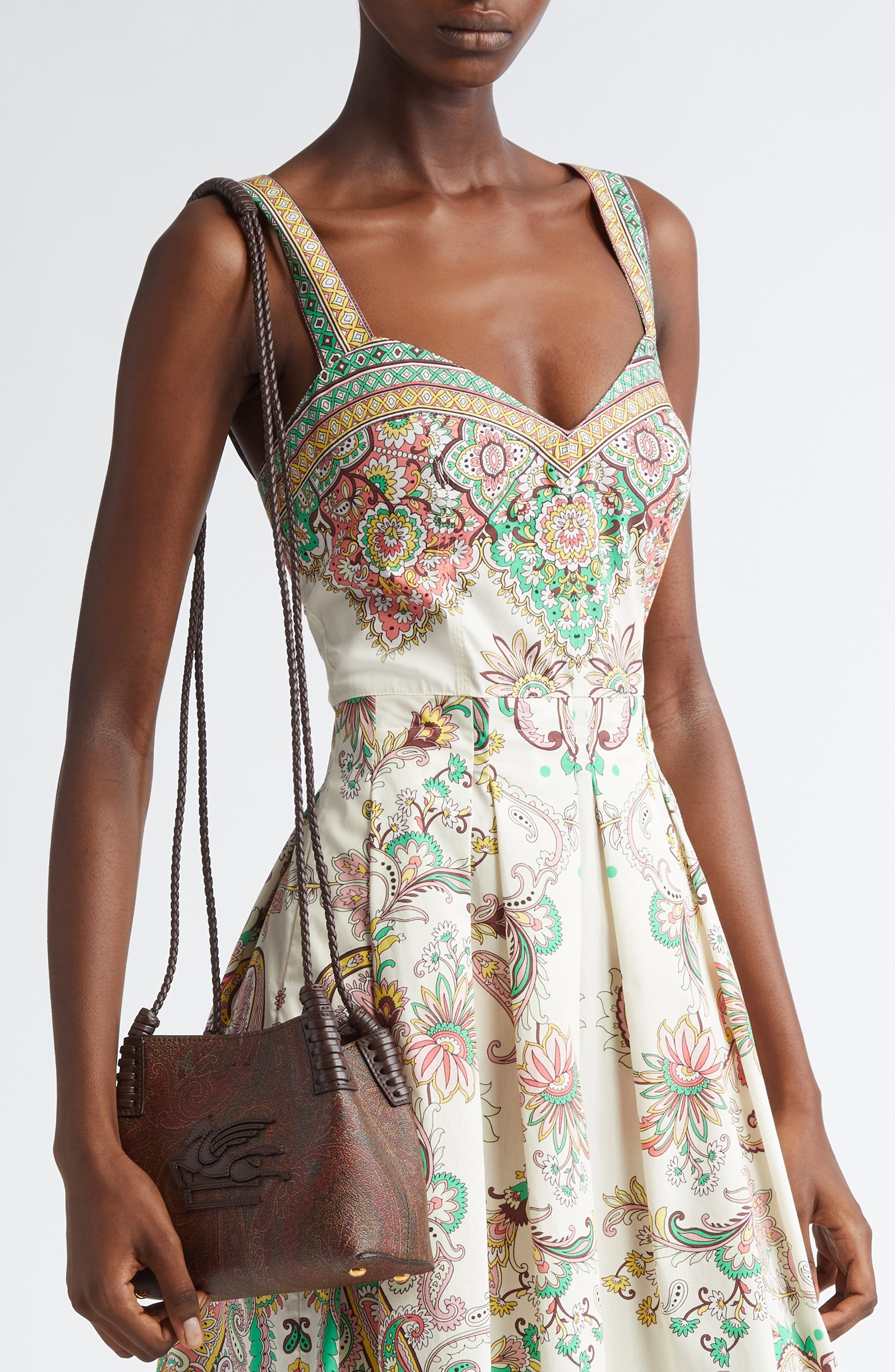 Etro Extra Small Libra Arnica Coated Canvas Crossbody Bag in Brown at Nordstrom - 2