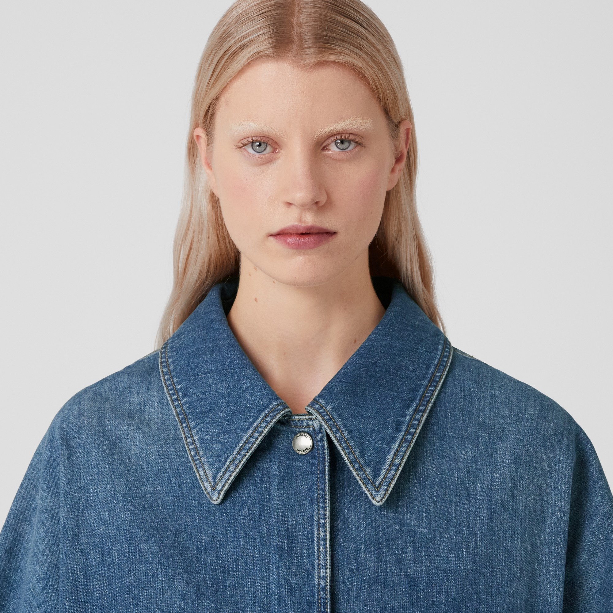 Stonewashed Denim Oversized Field Jacket - 2