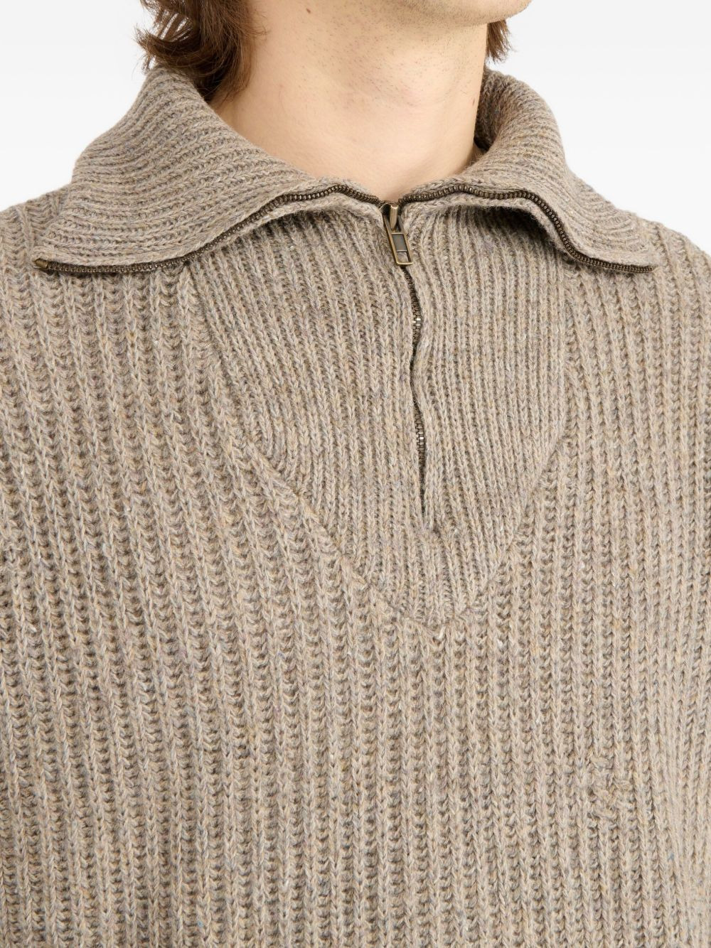 ribbed half-zip sweater - 5