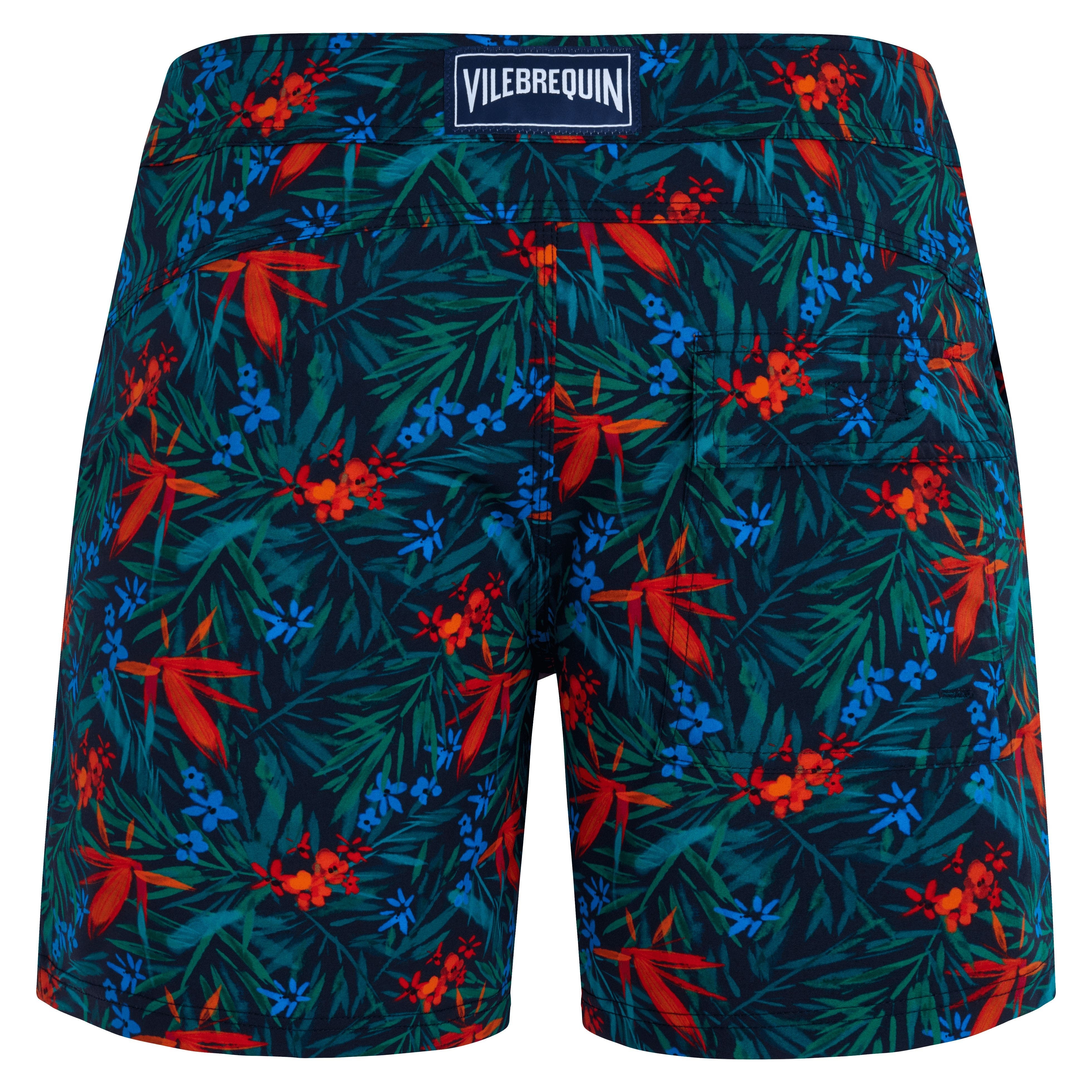 Vilebrequin Men's Tropical Flower Stretch Board Shorts in Bleu Marine at Nordstrom - 4
