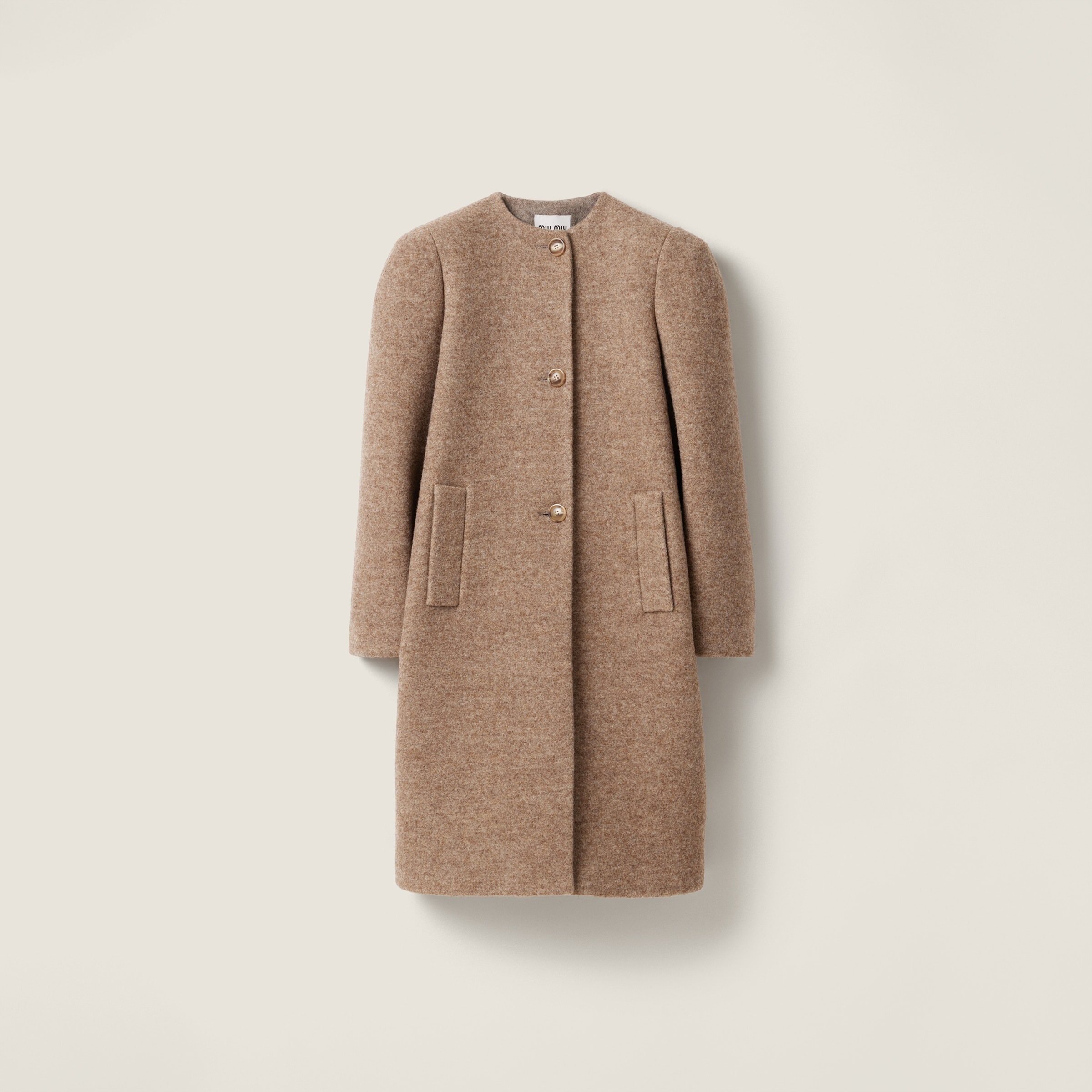 Single-breasted Shetland wool coat - 1
