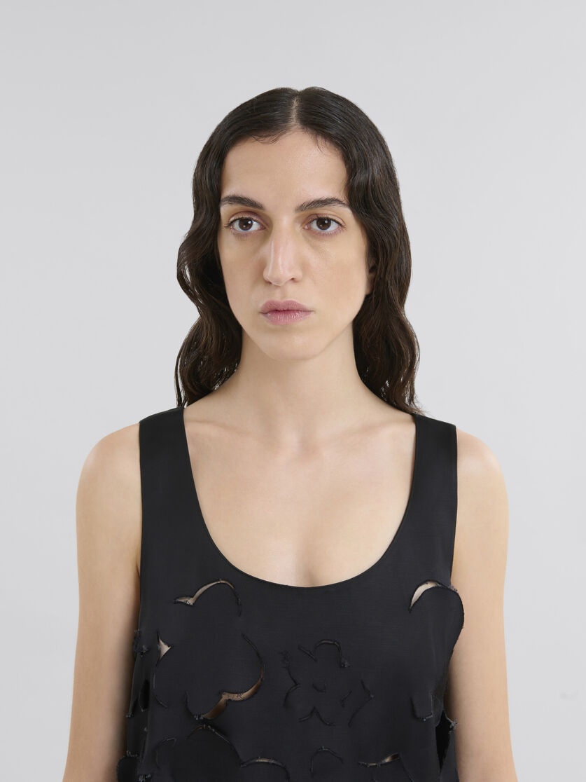 FLARED DUCHESS SATIN DRESS WITH CUT OUT DETAIL - 4