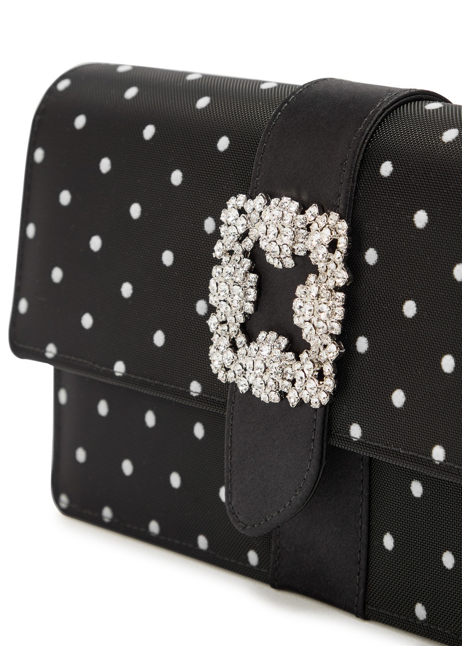 Manolo Blahnik Capri Polka dot Satin and Mesh Clutch - 2