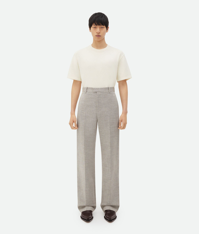 Straight Leg Wool And Cotton Pants 1