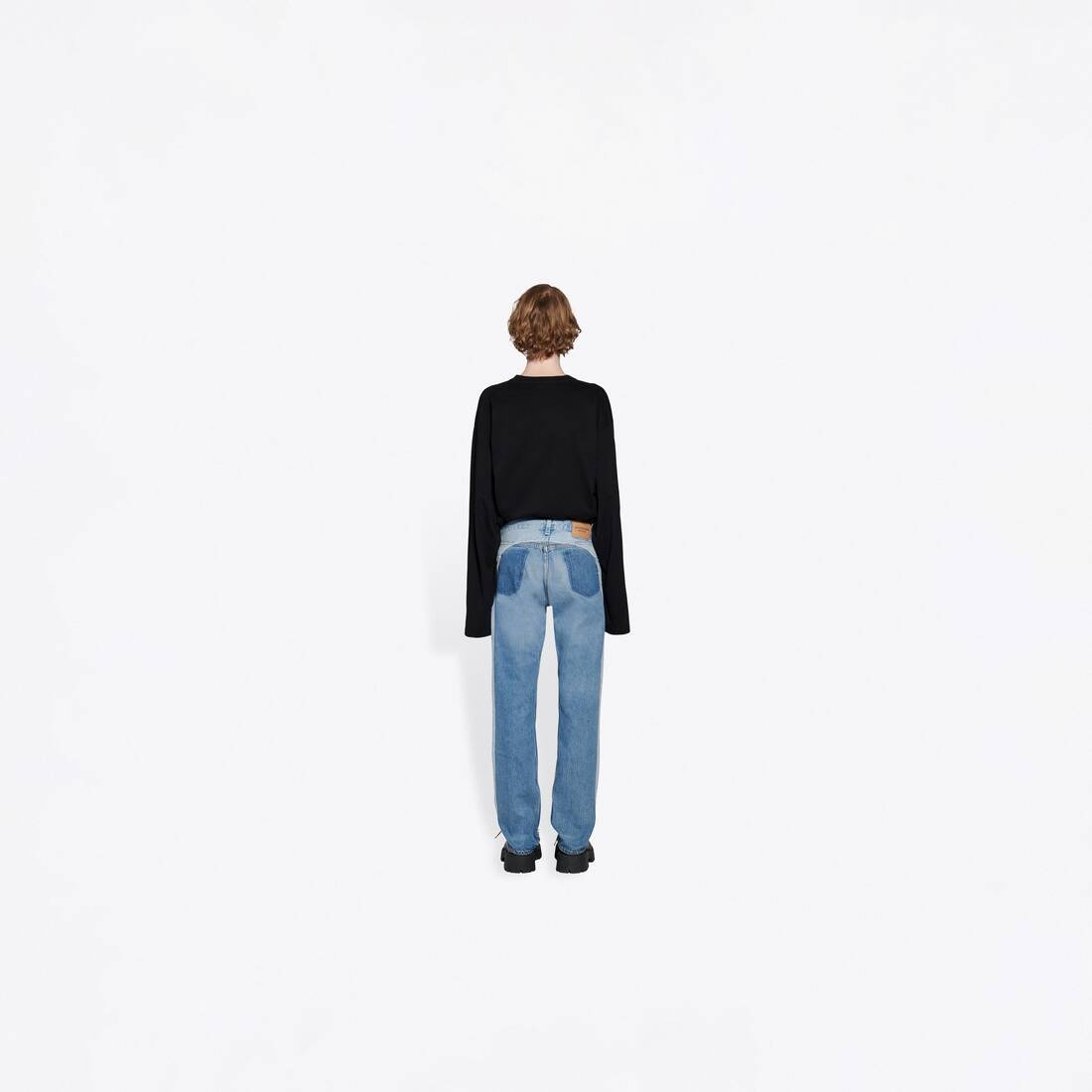 Recycled Slip Patch Pants in Dirty Light Blue - 5