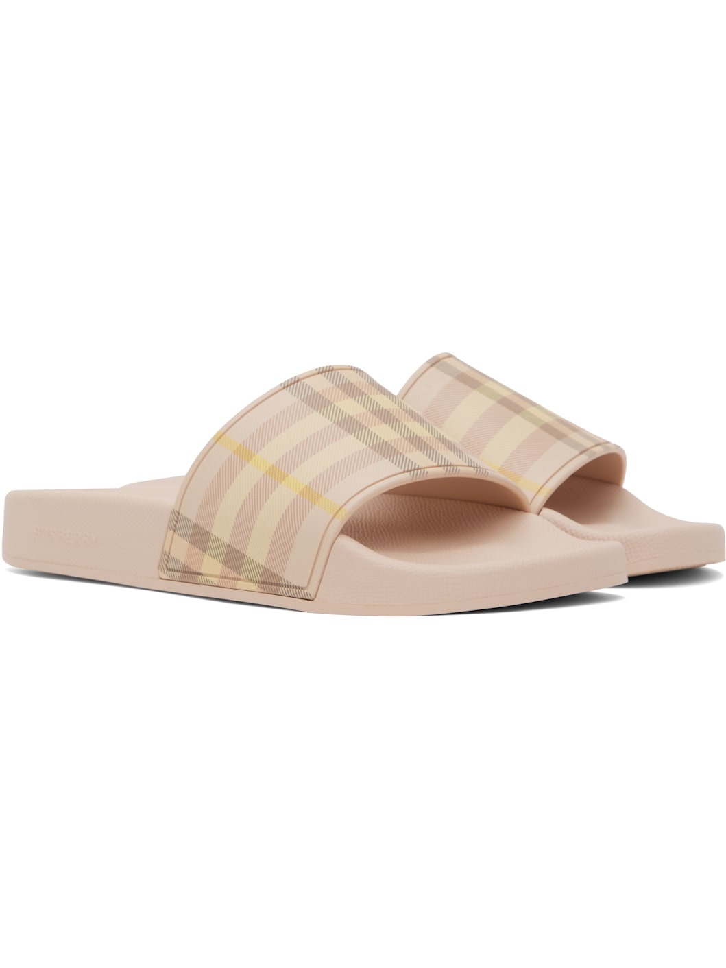Pink Check Pool Slides - 4