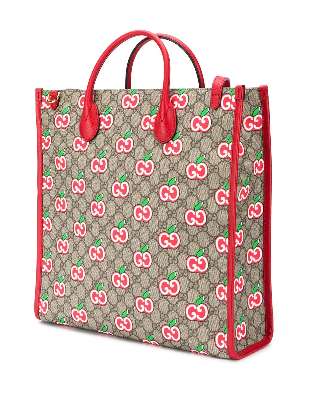 GG apple pattern tote - 3