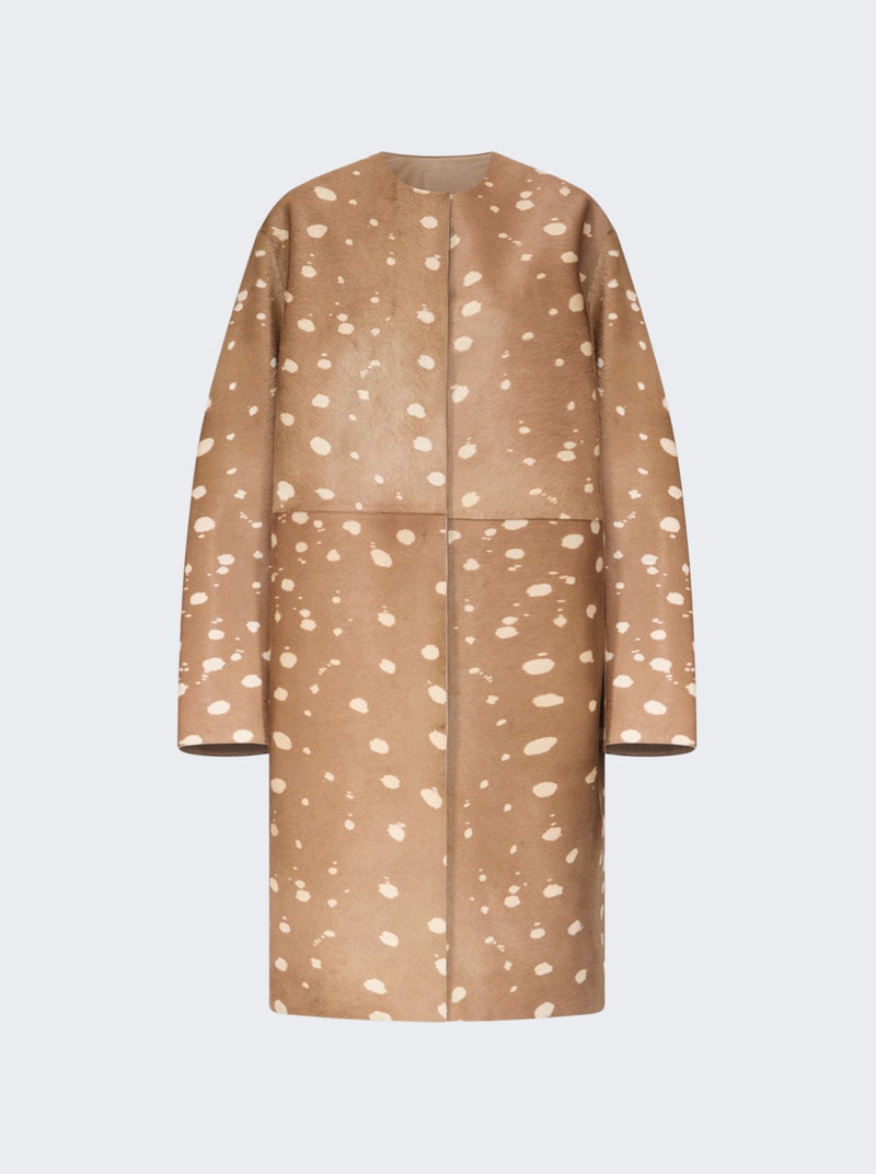 Liza Coat Deer Print Pony-effect Leather 1
