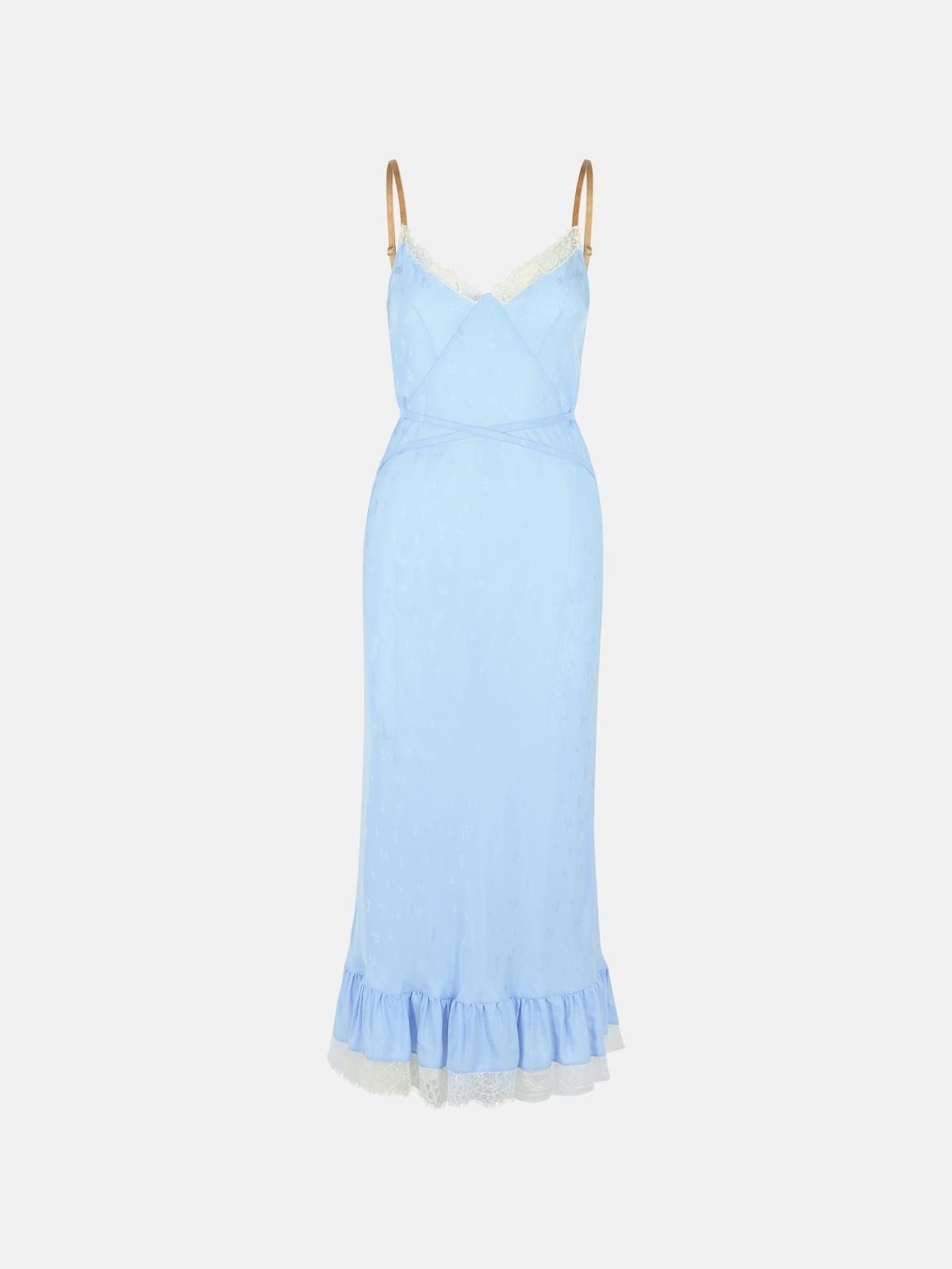 LIGHT BLUE SILK MISOT DRESS - 1