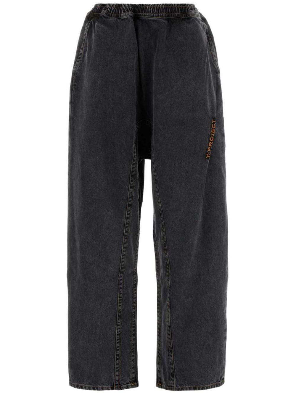 logo embroidered jeans - 1