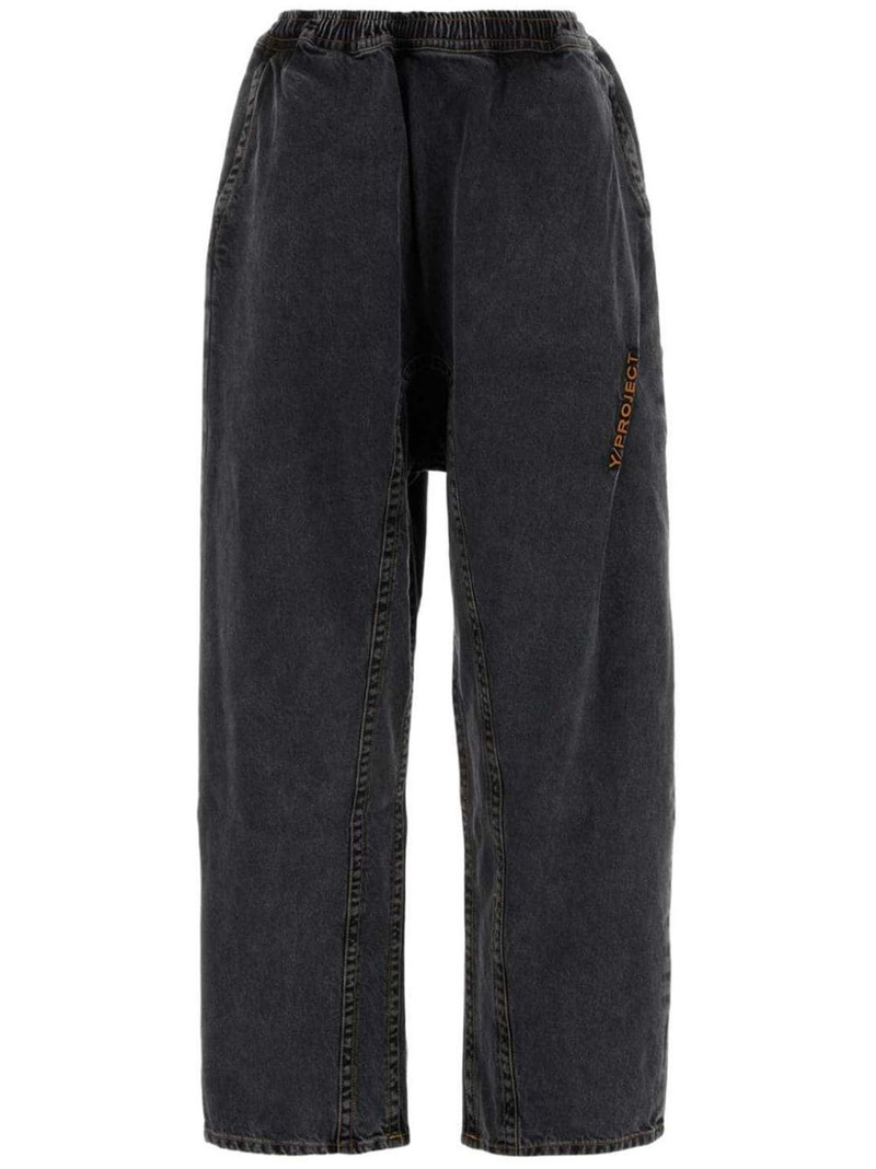 logo embroidered jeans 1