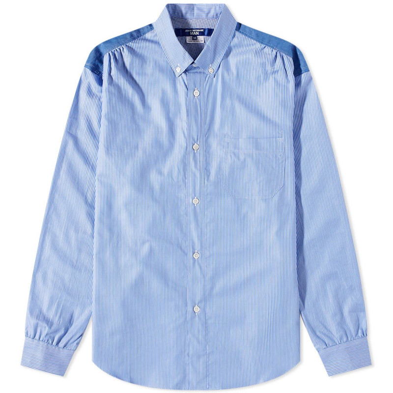 Junya Watanabe MAN Cotton Broadstripe Mix Panel Shirt 1