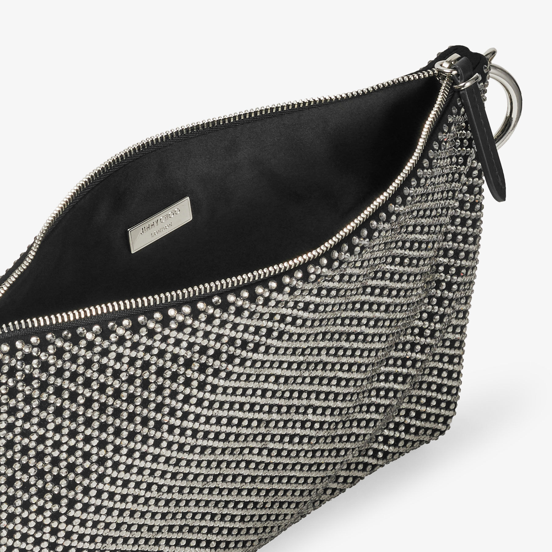 Callie
Black Diamond Motif Crystal Hotfix on Suede Clutch Bag - 4