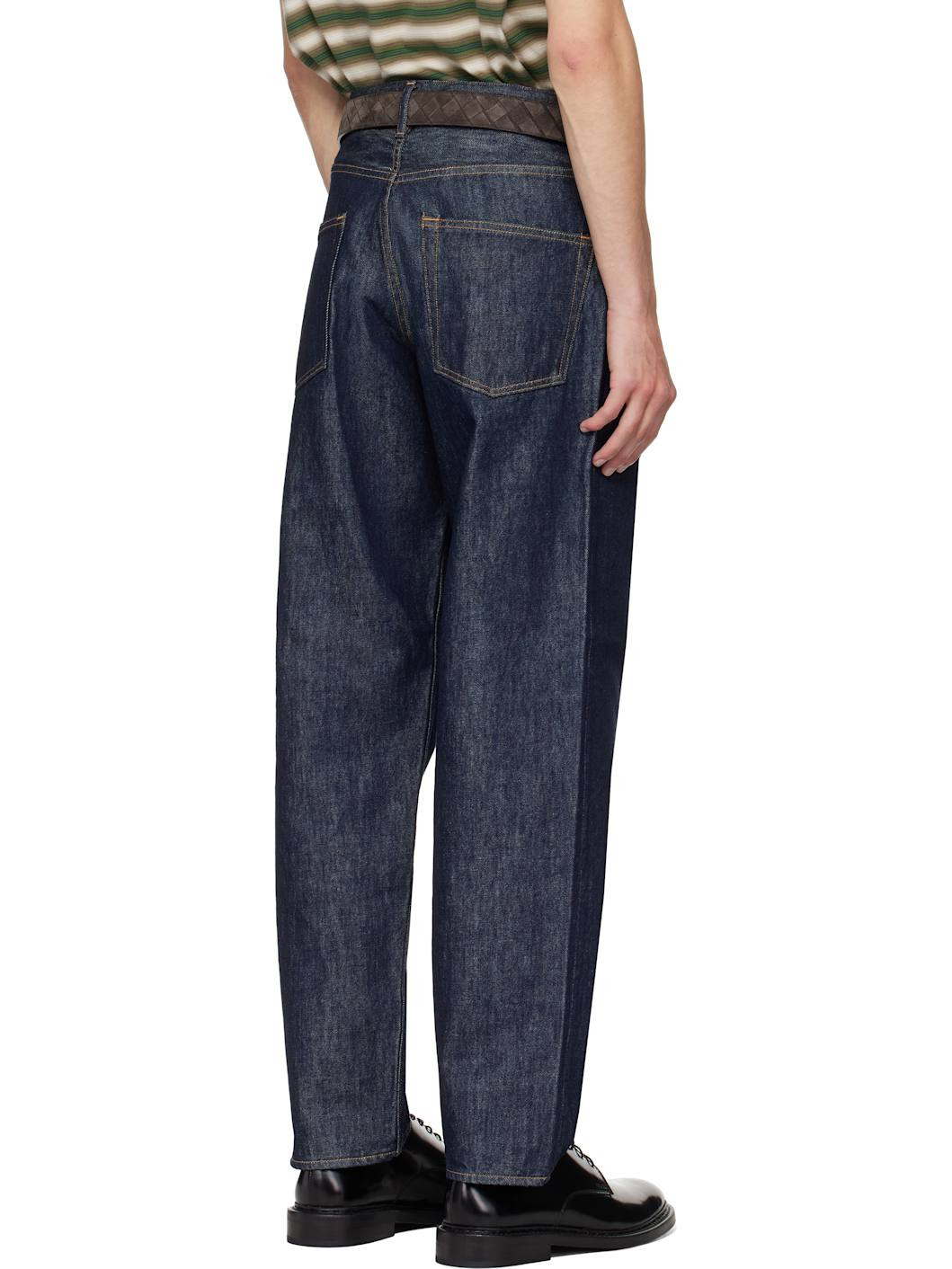Indigo Hard Twist Denim Wide Jeans - 3