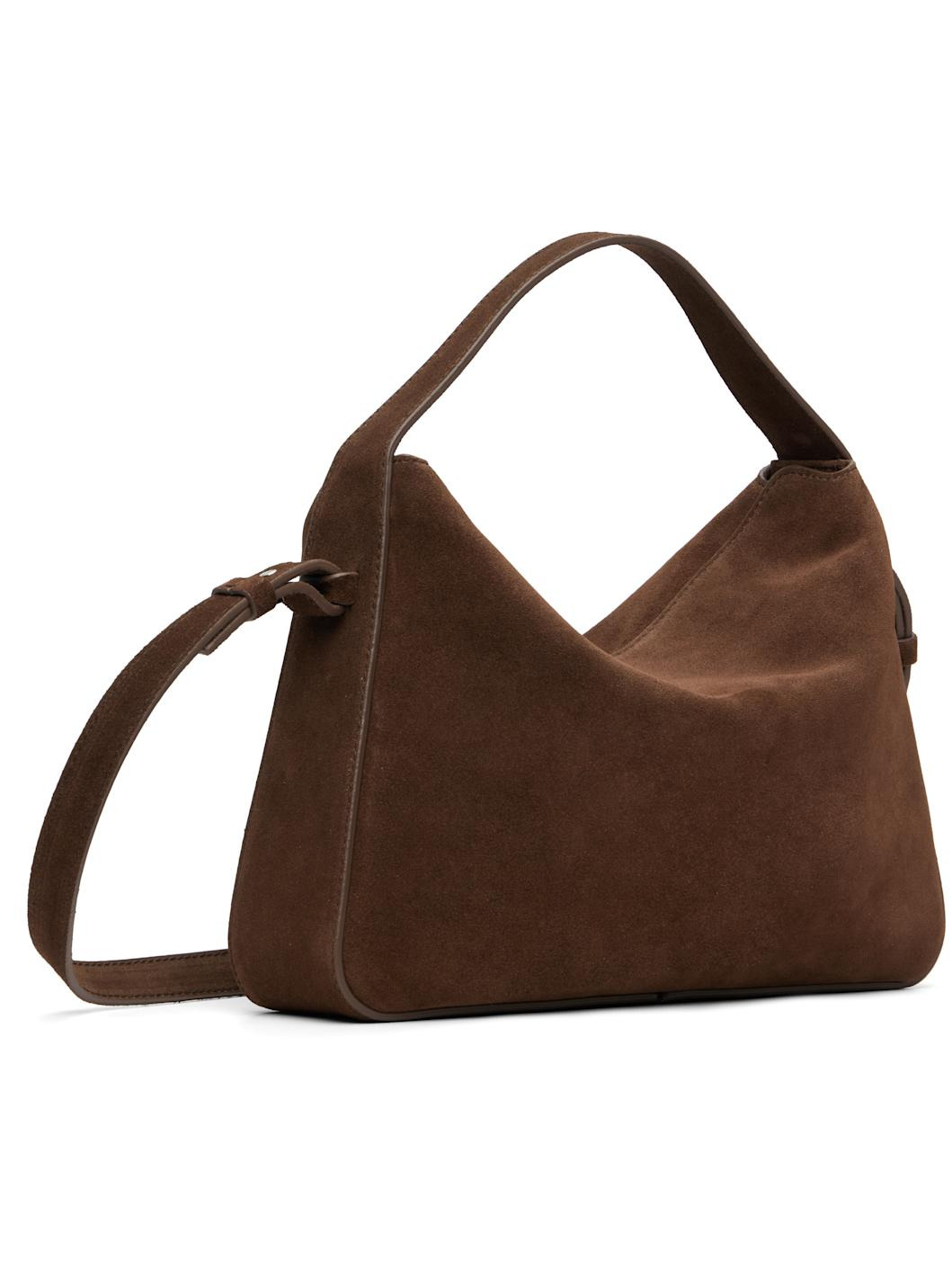 Brown Soft Baguette Crossbody Bag - 3