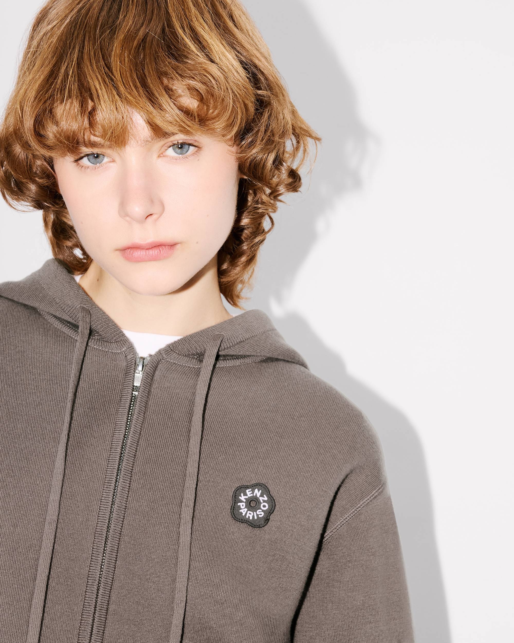 'Boke Flower 2.0' embroidered zip-up hoodie in cotton and wool - 6