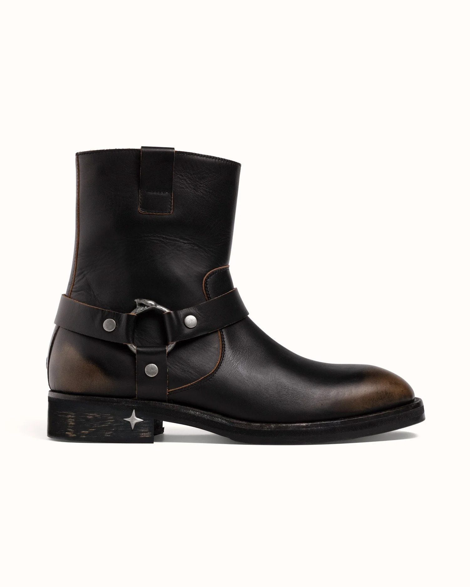 Harley Black Distressed Biker Boot - Men's - 1