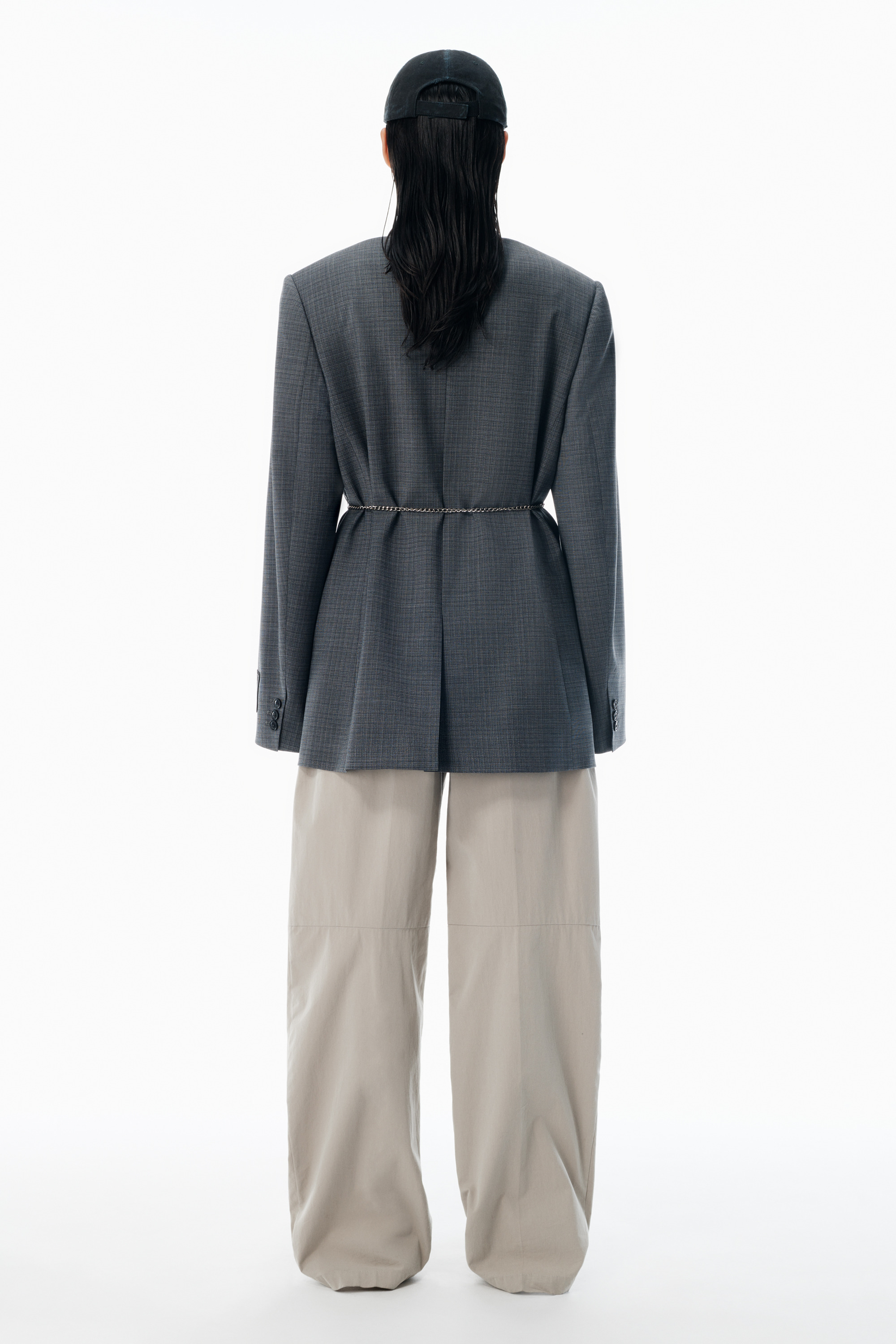 Grey Wool-Blend Raw-Edged Blazer - 4
