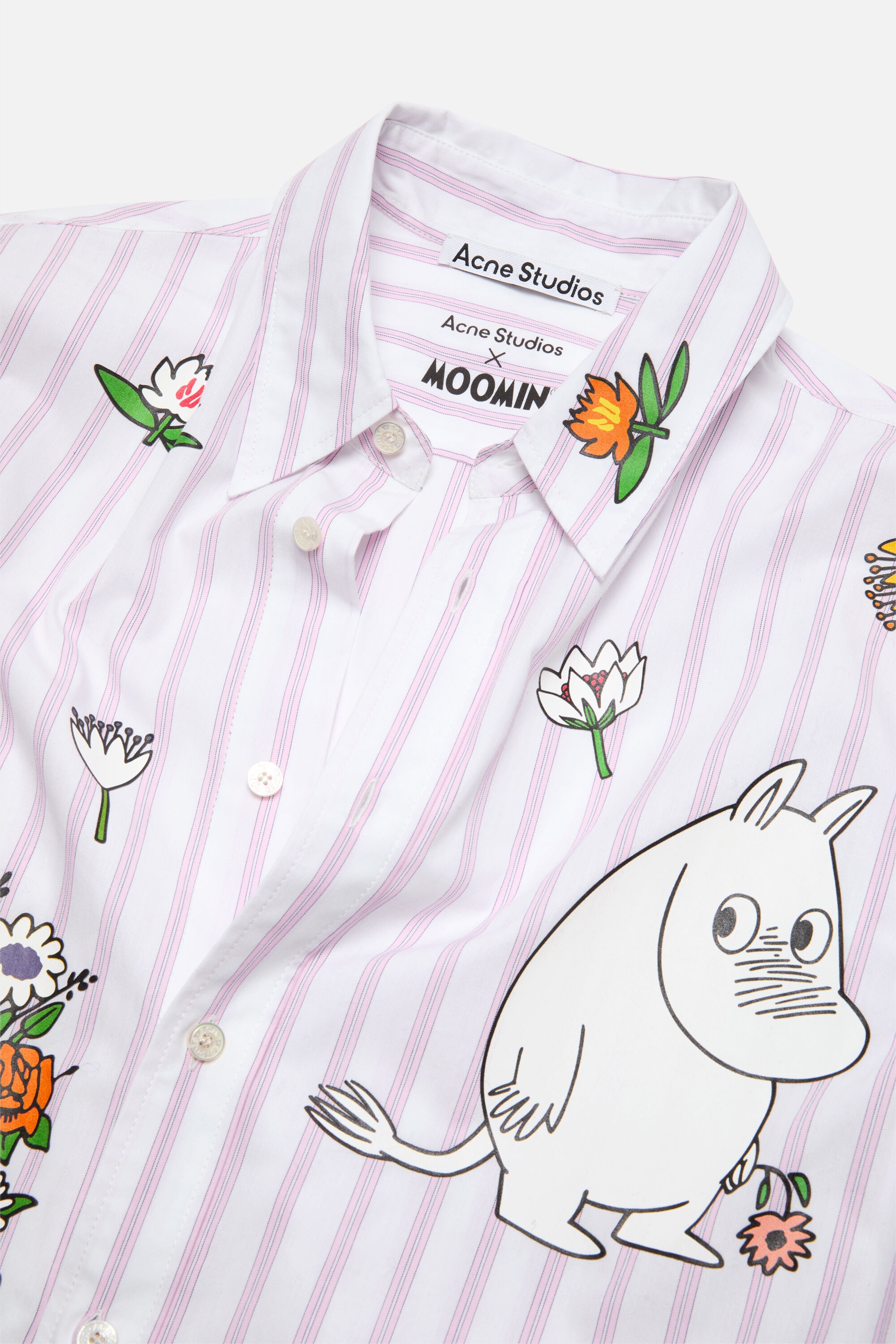 Short sleeve shirt Acne Studios x Moomin - White/Rose pink - 4