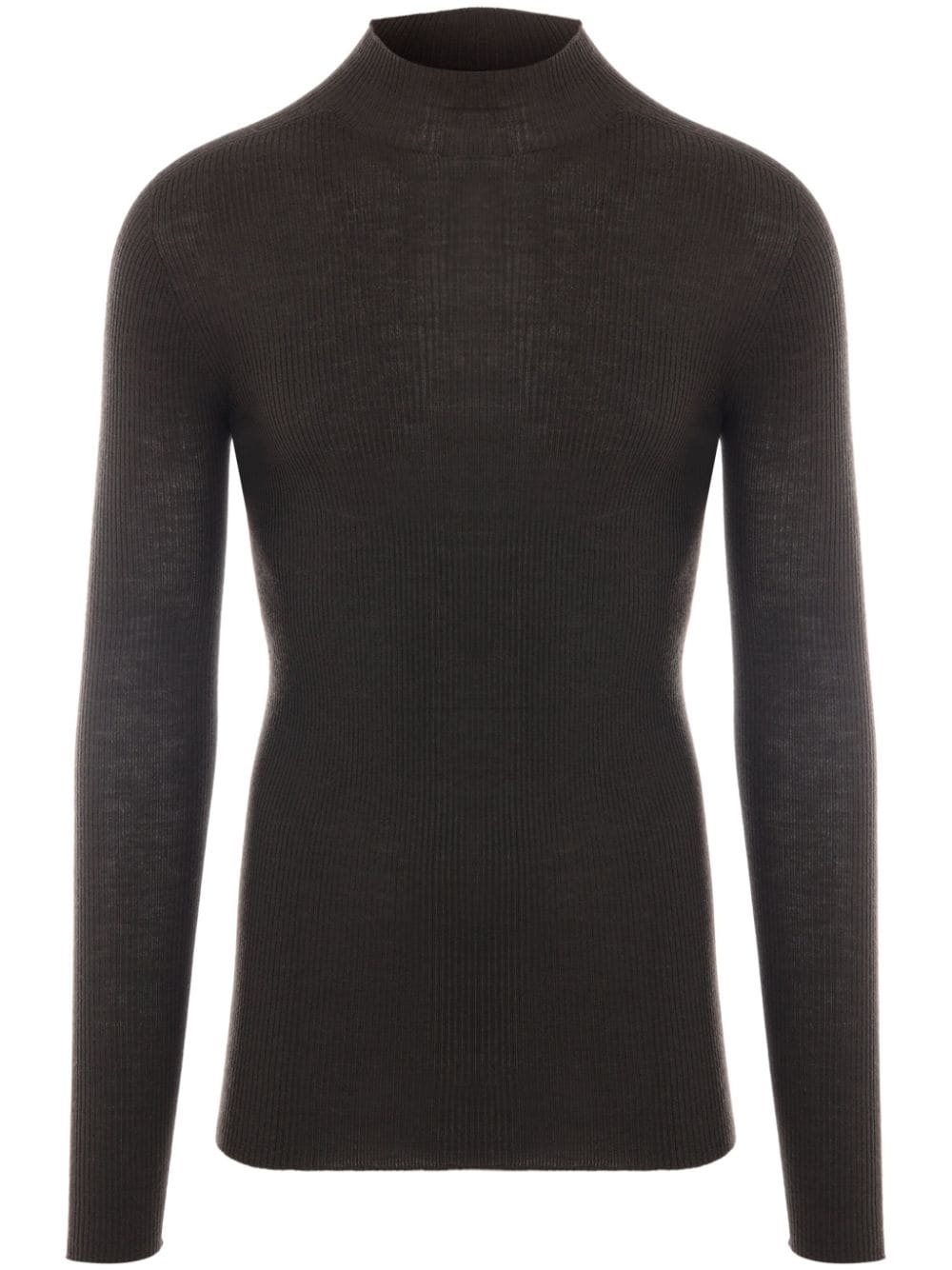 mock-neck ribbed jumper - 1