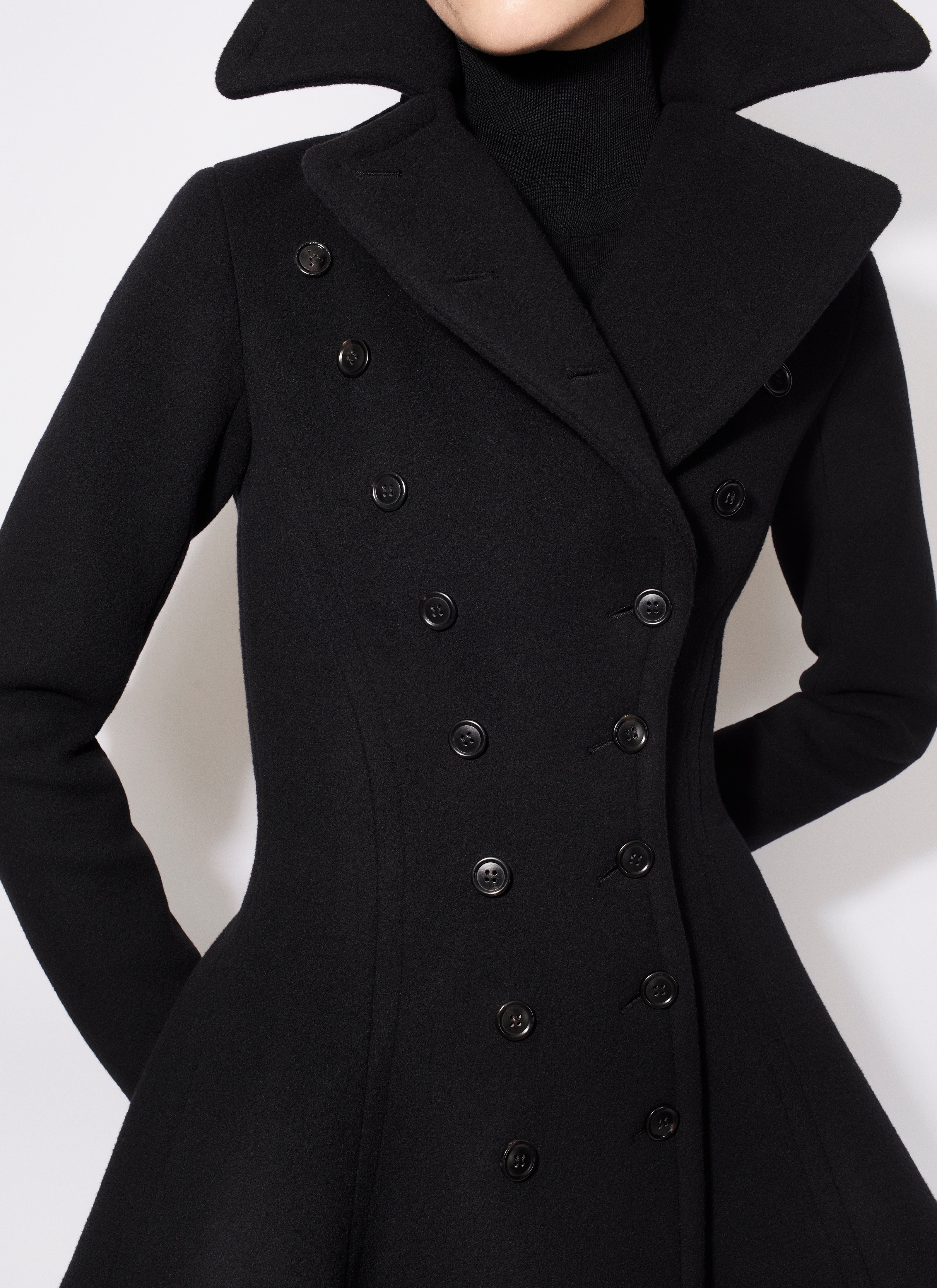 WOOL LONG PRINCESS COAT - 5
