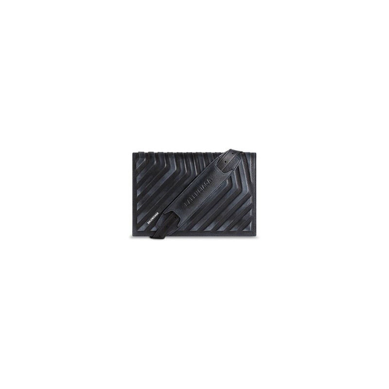 Men's Car Flap Bag With Strap Dirty Effect in Black 4
