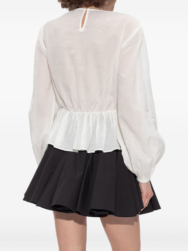 smocked-panel ruffled top 4
