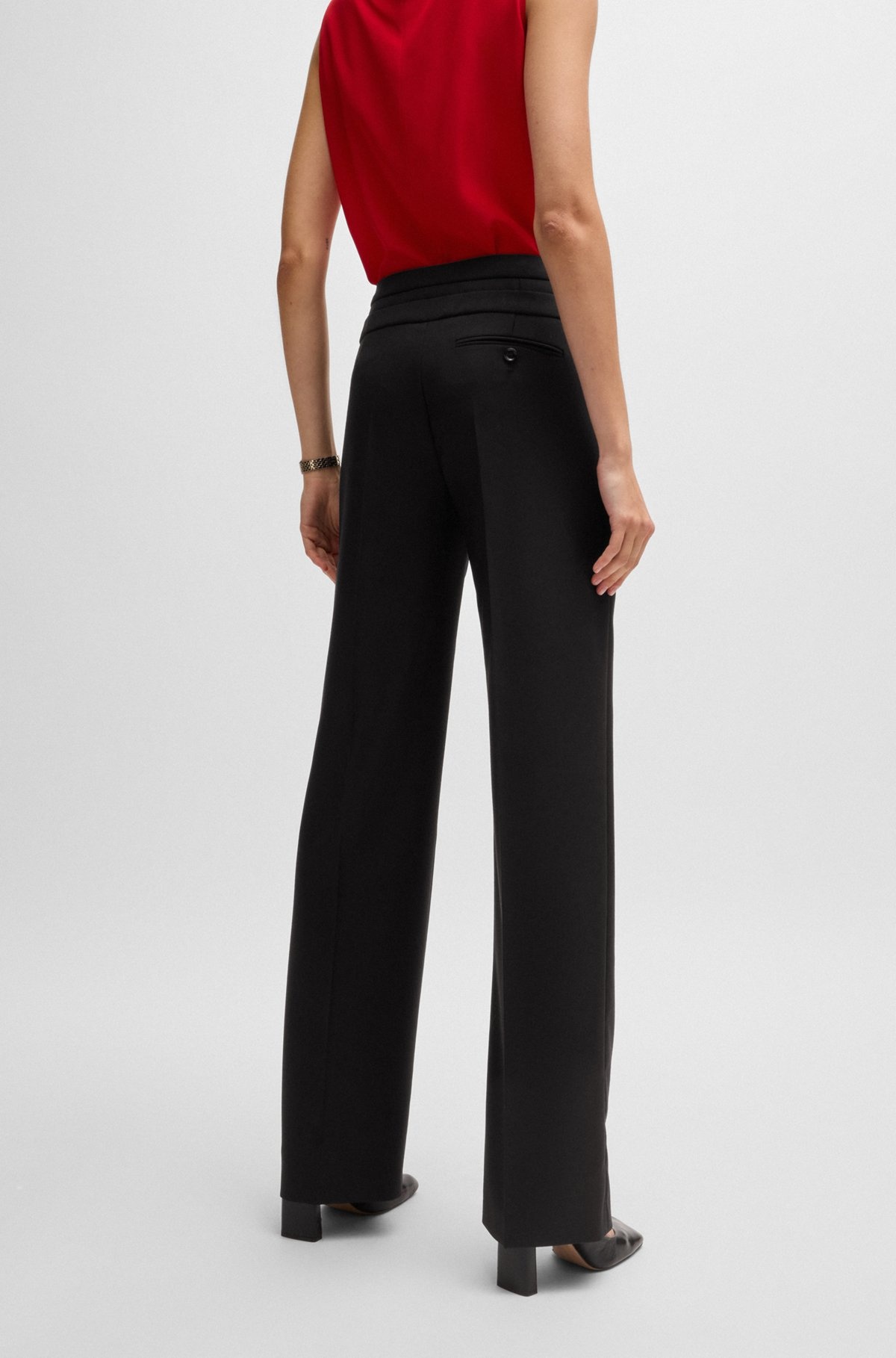 REGULAR-FIT TROUSERS IN VIRGIN-WOOL TWILL - 4
