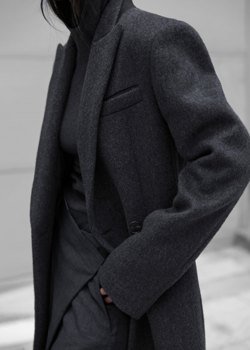 Melva Long Coat - Charcoal 5