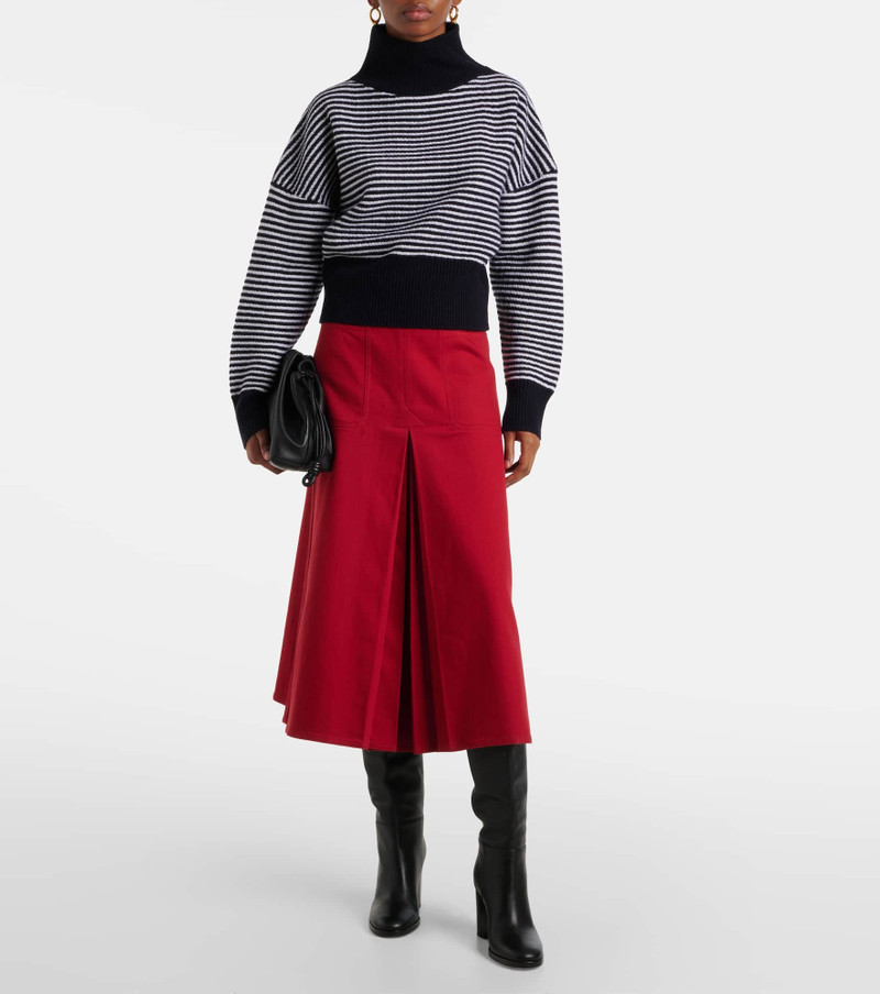 Max Mara Renoir pleated cotton midi skirt outlook